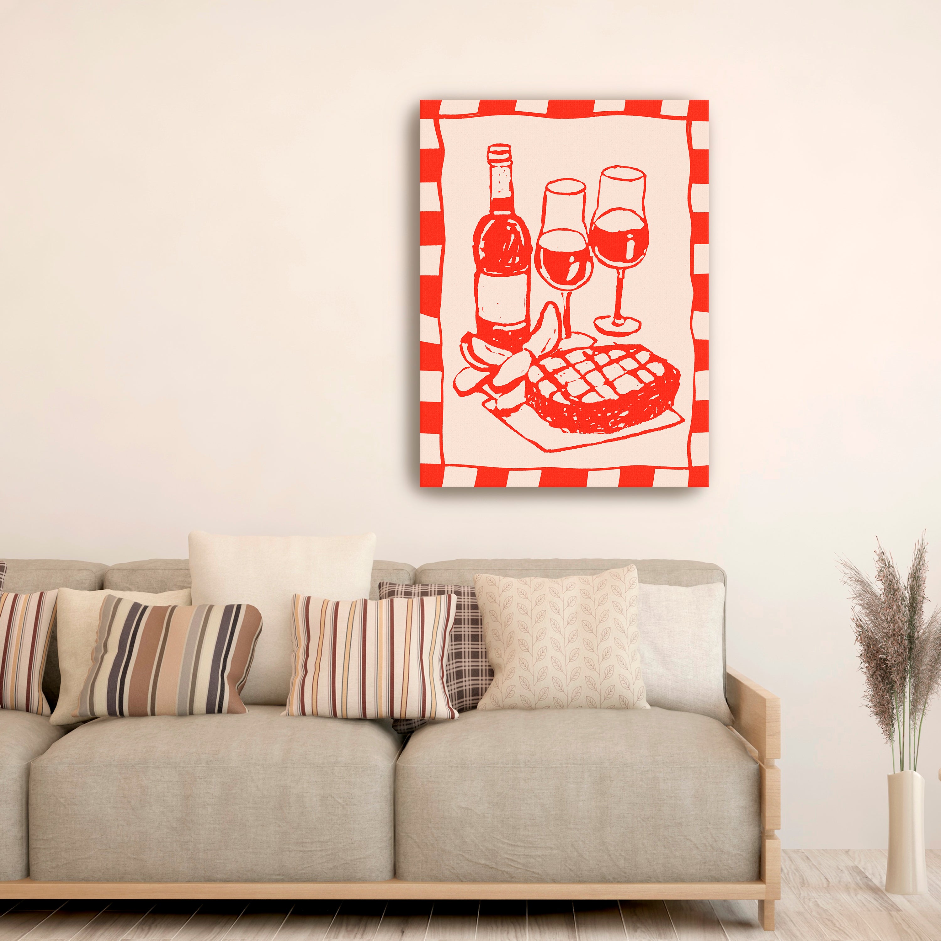 Wine and Steak Canvas Giclee