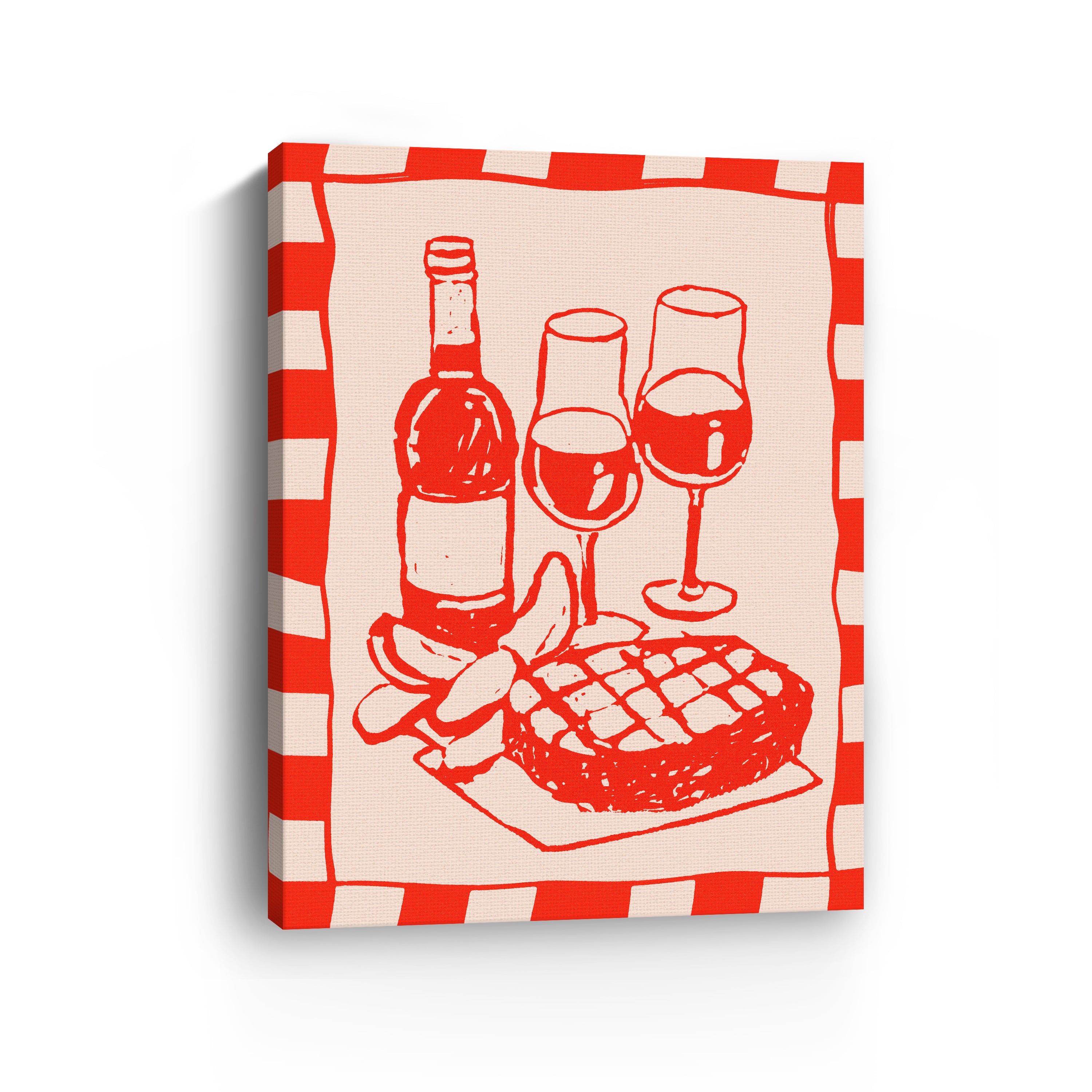 Wine and Steak Canvas Giclee