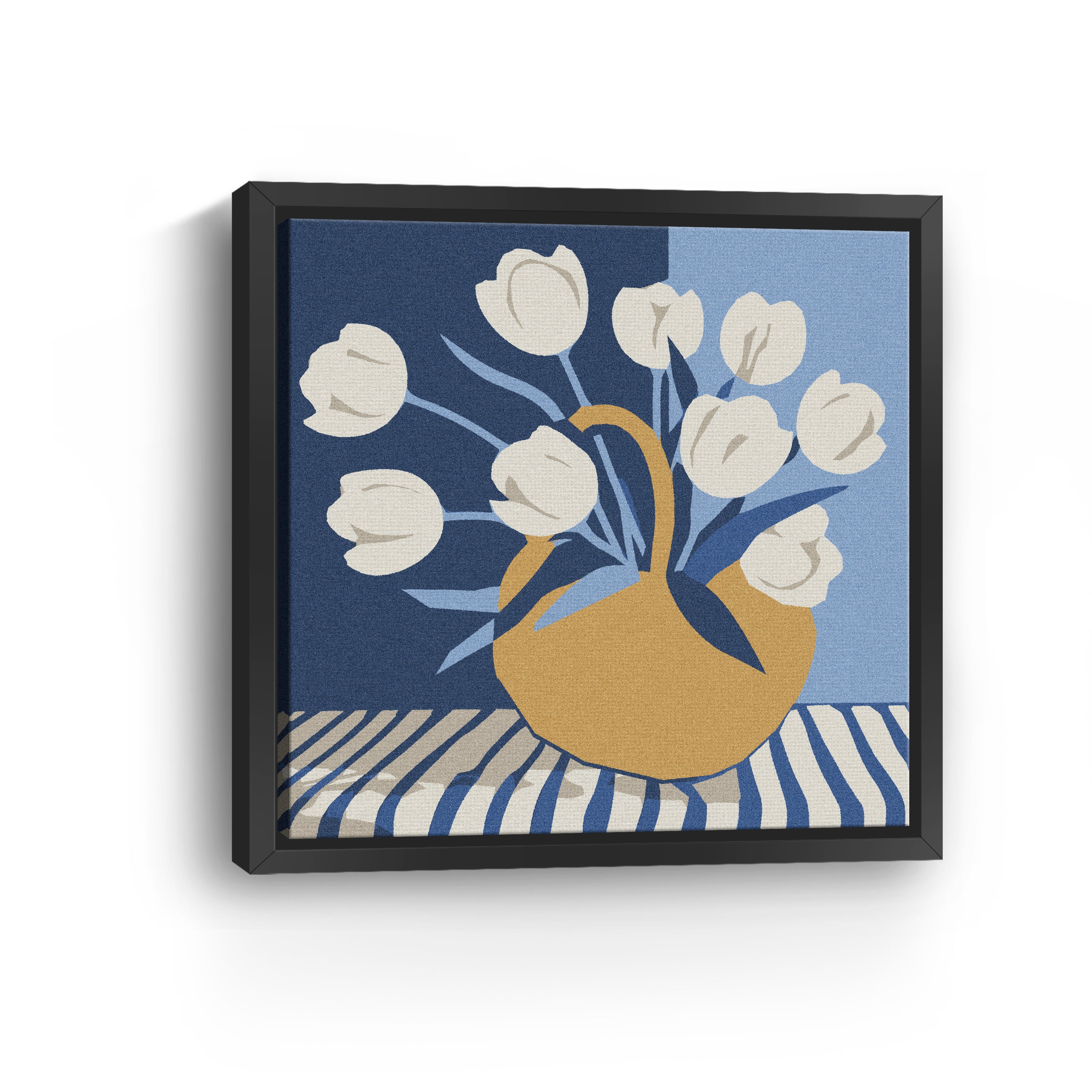 Basketful of White Tulips Canvas Giclee