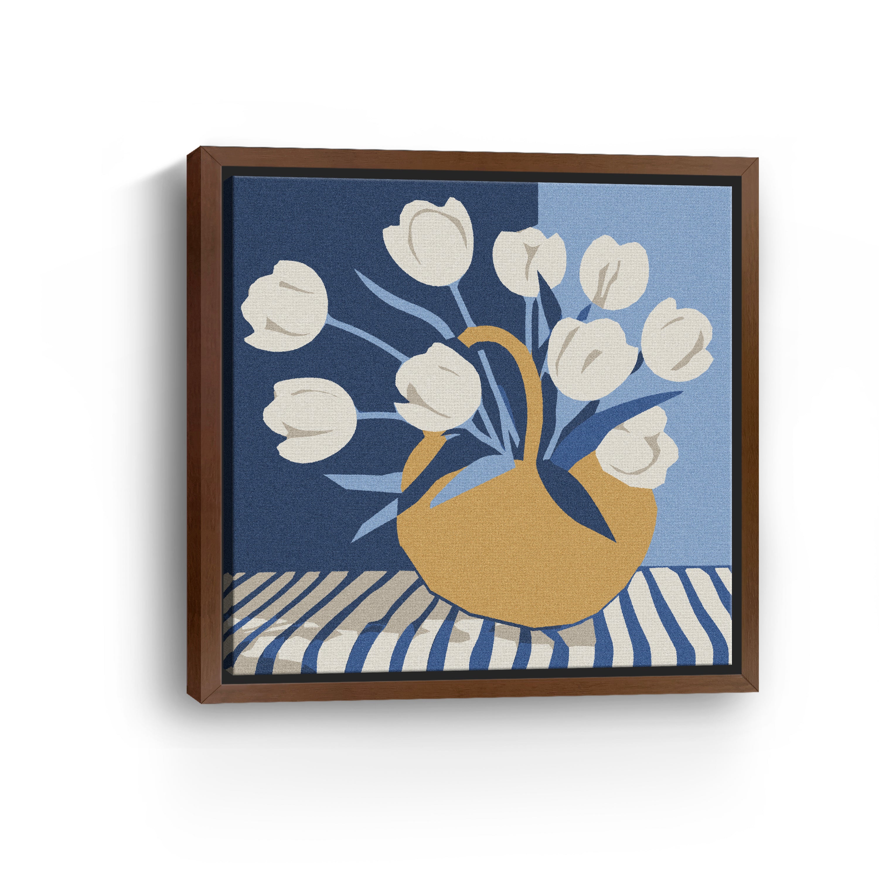 Basketful of White Tulips Canvas Giclee