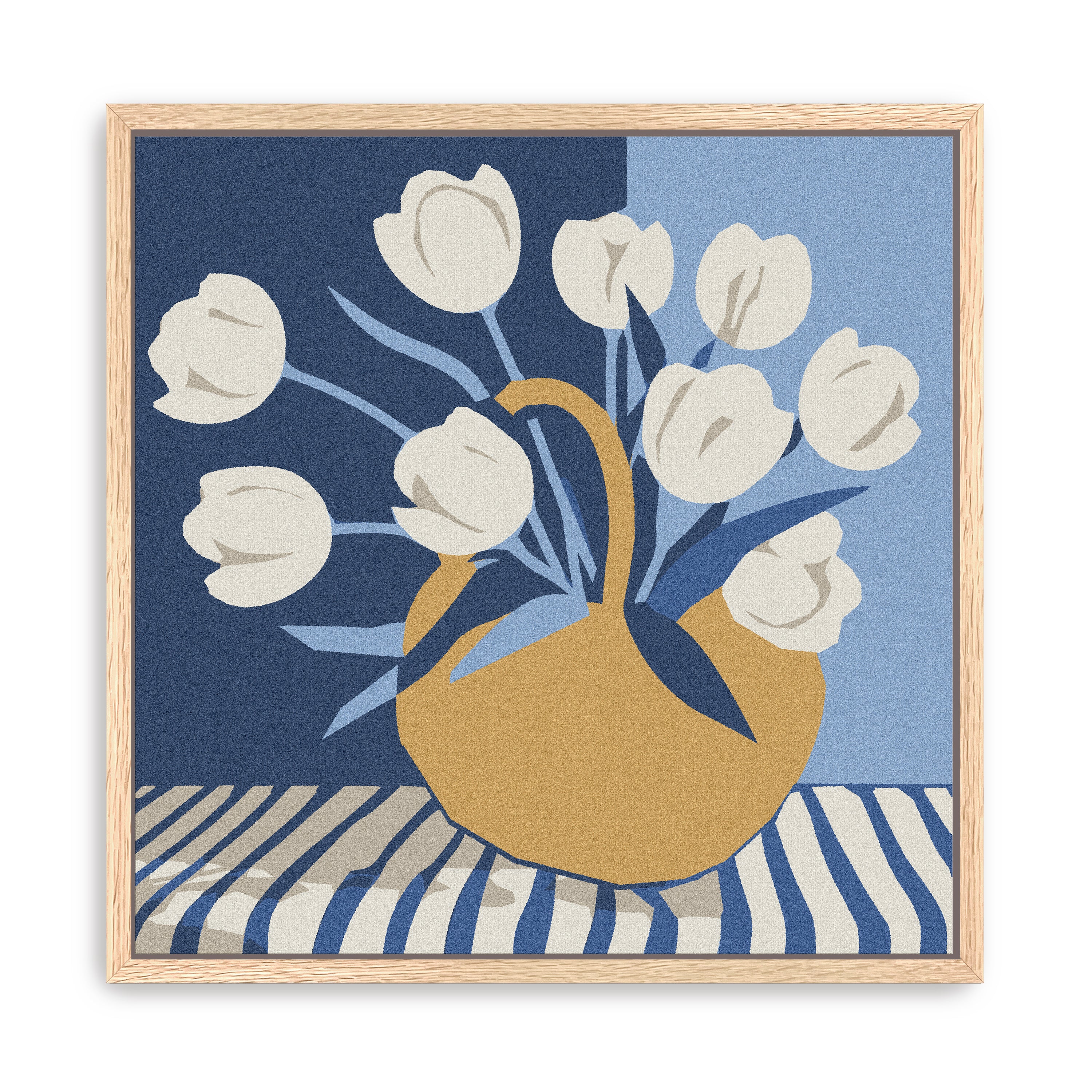 Basketful of White Tulips Canvas Giclee