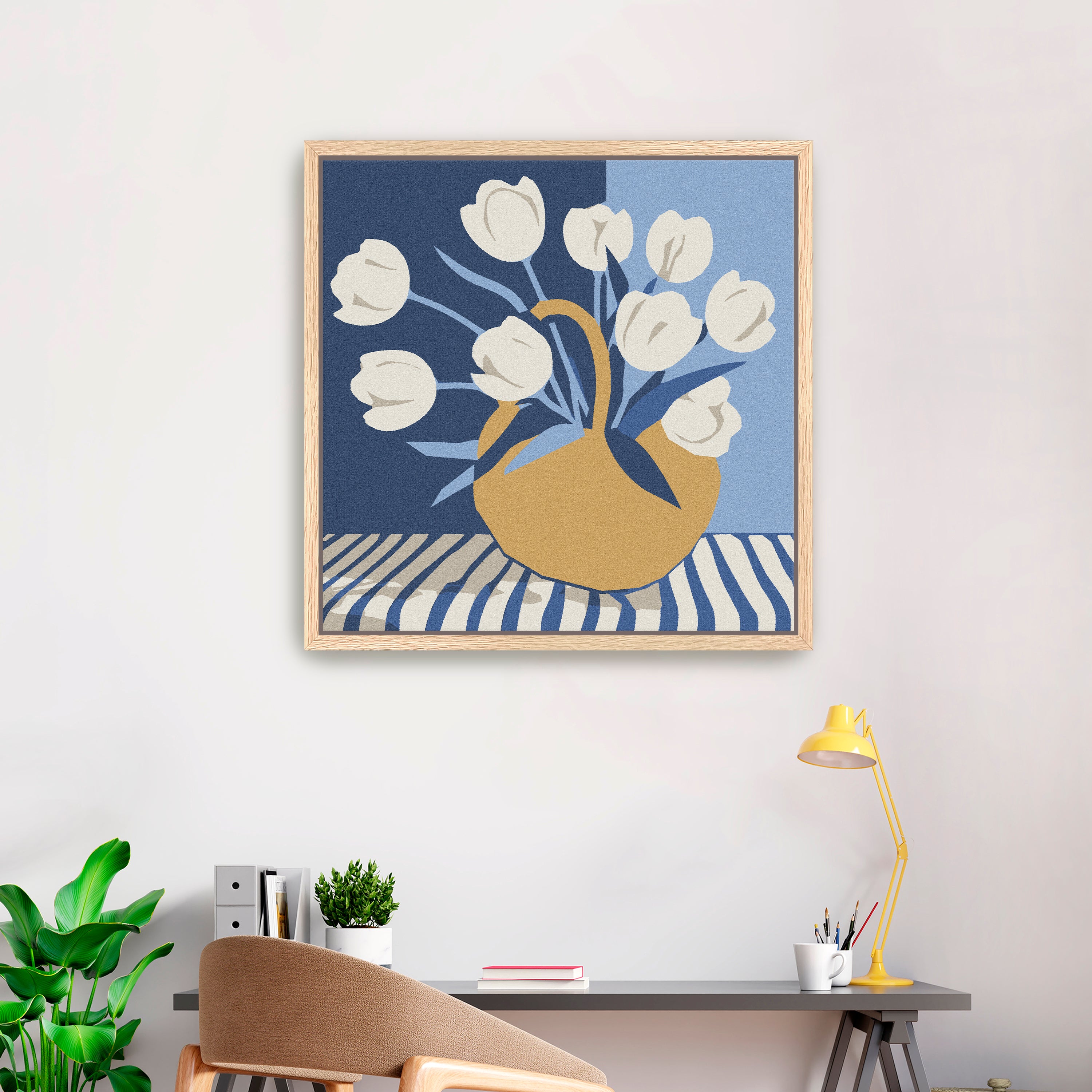 Basketful of White Tulips Canvas Giclee