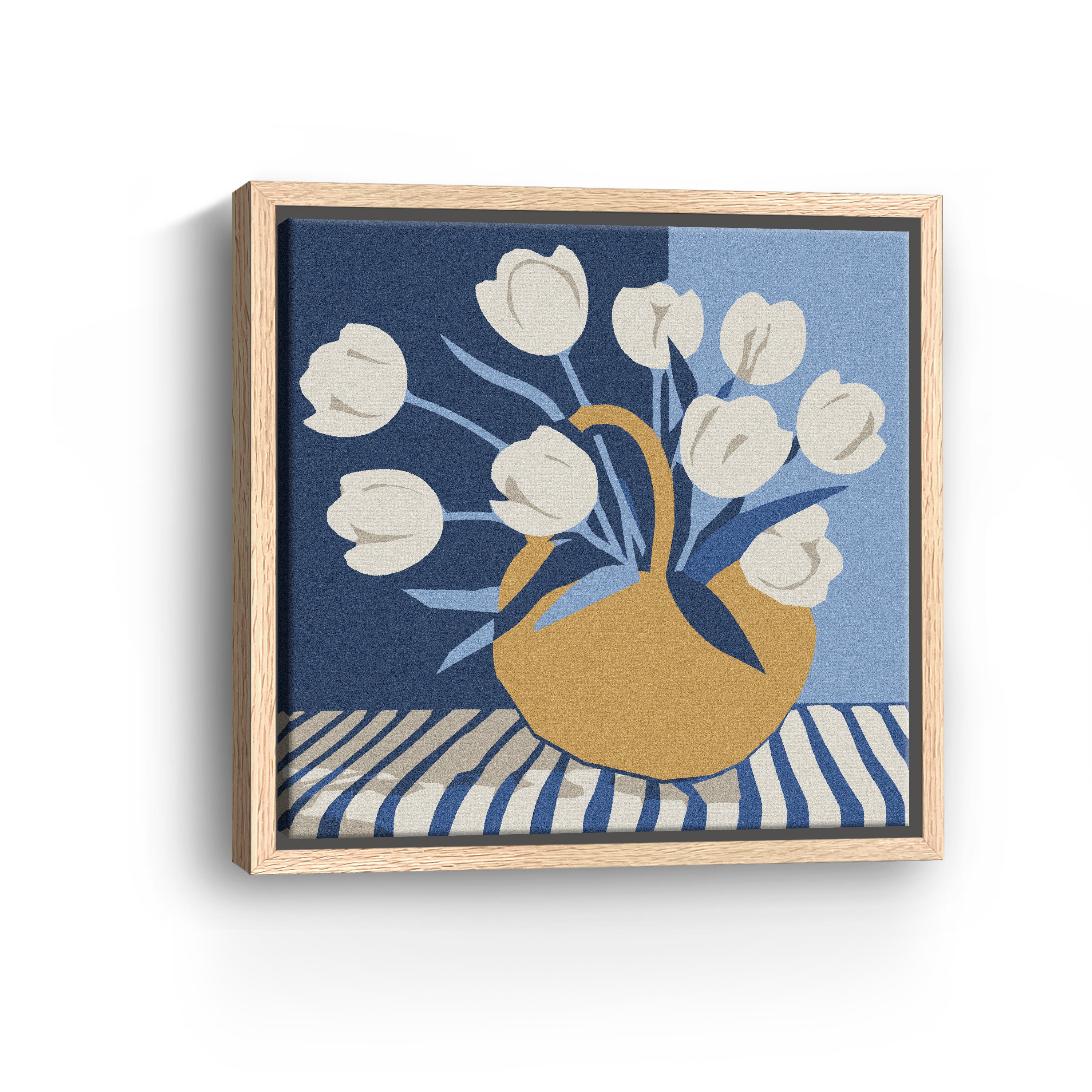 Basketful of White Tulips Canvas Giclee