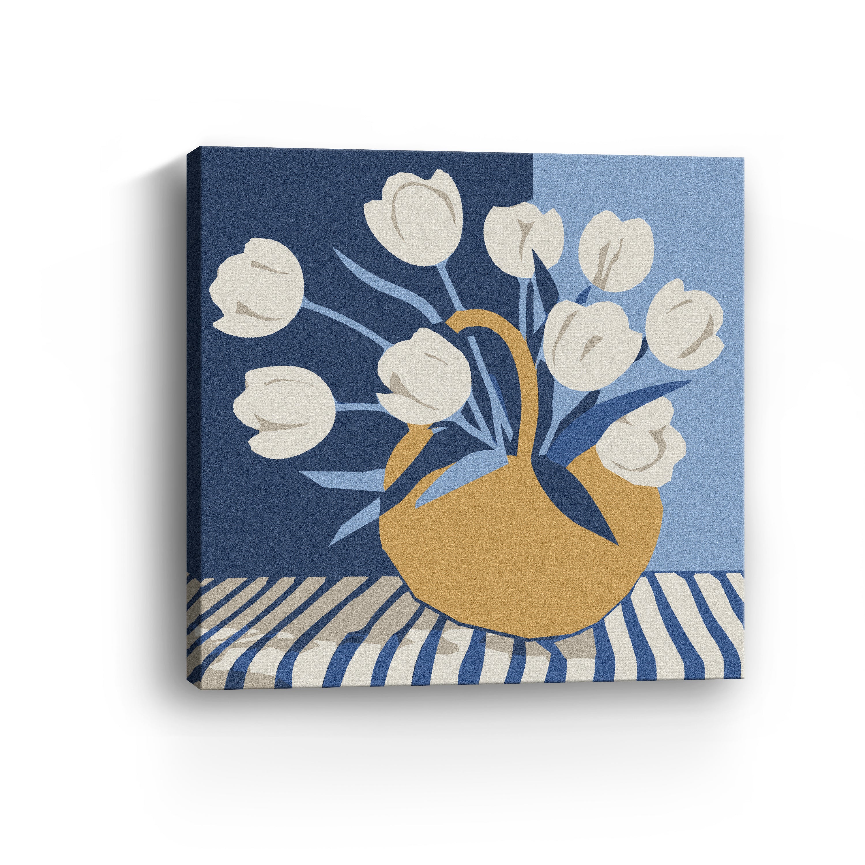 Basketful of White Tulips Canvas Giclee