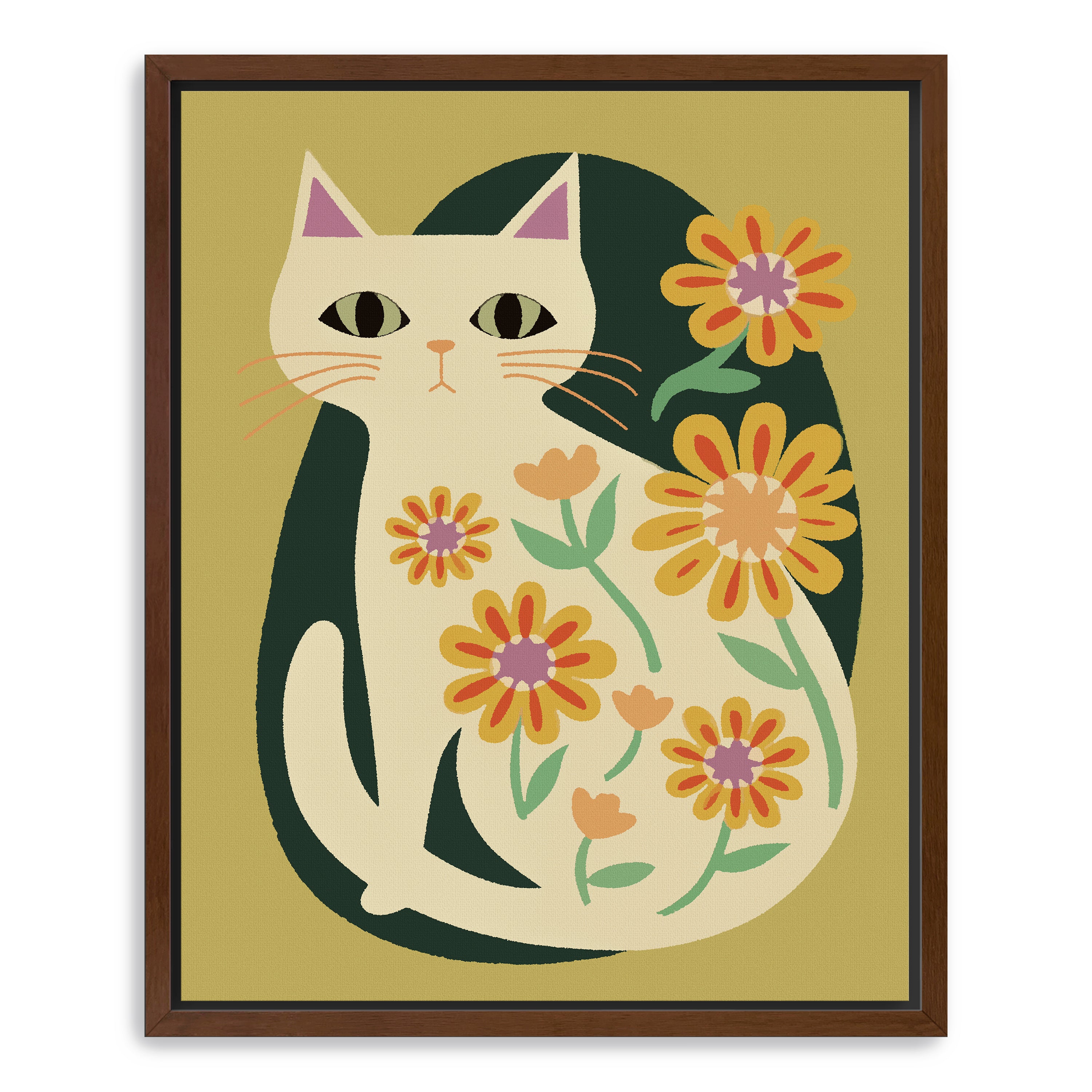 Mid Century Cat Canvas Giclee