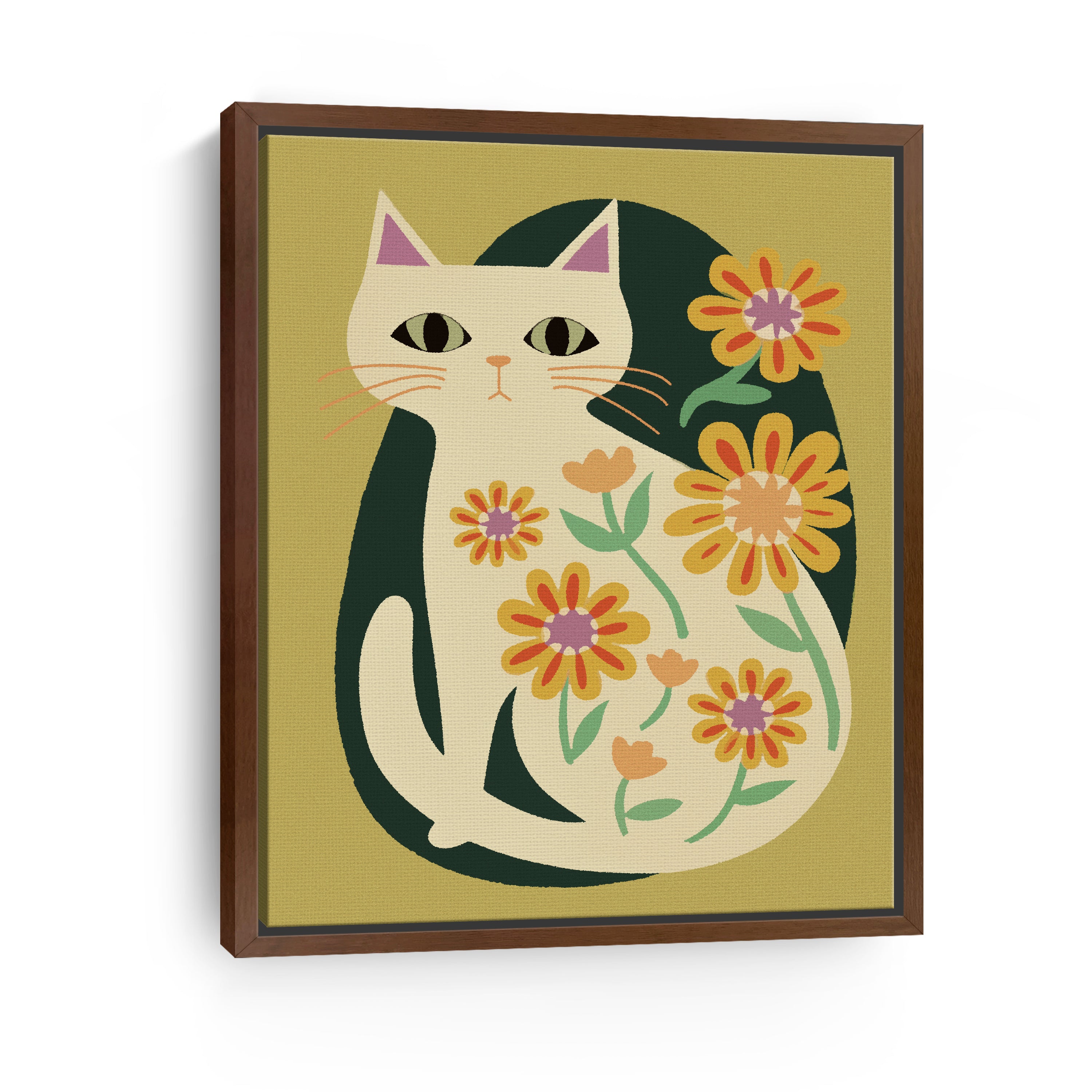 Mid Century Cat Canvas Giclee