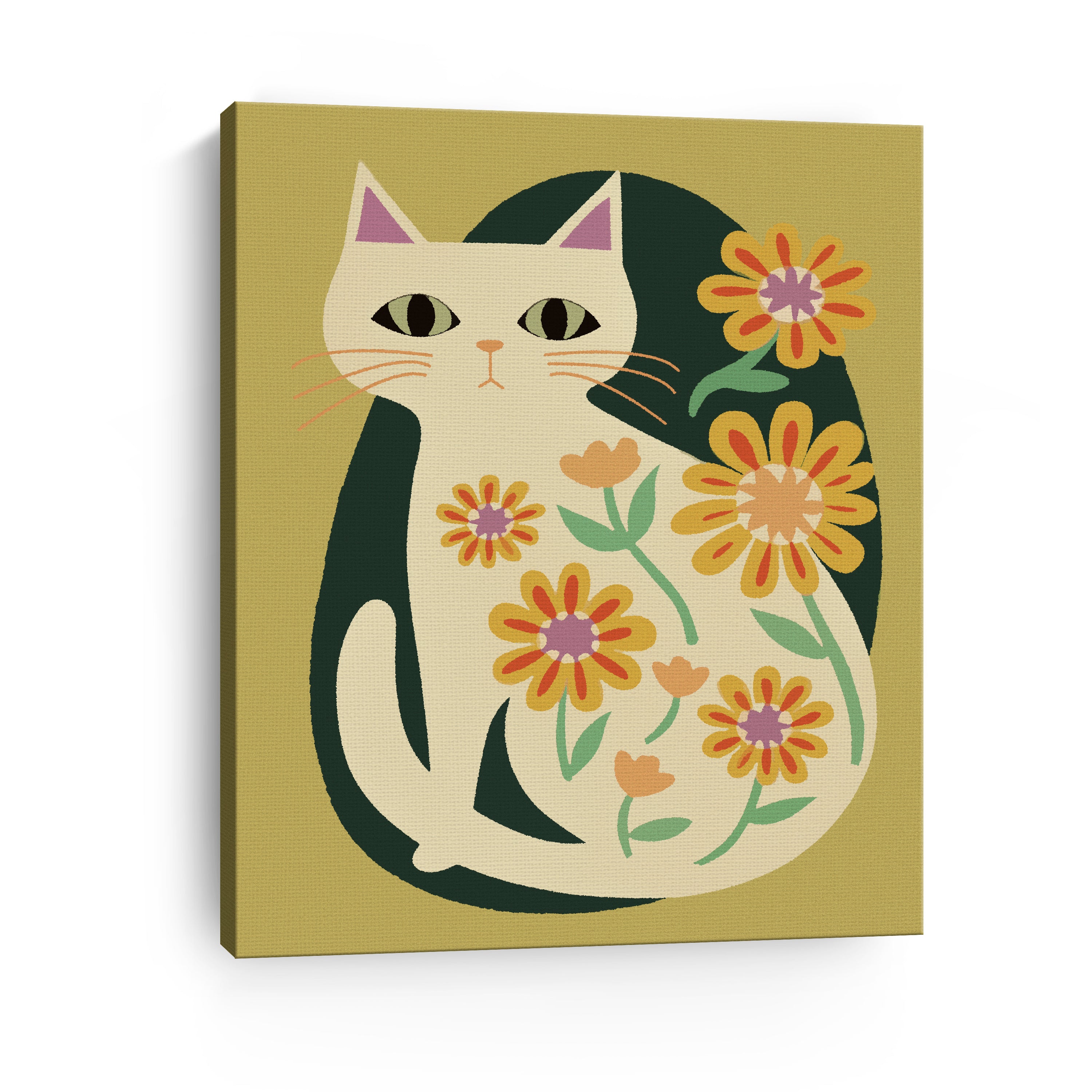 Mid Century Cat Canvas Giclee