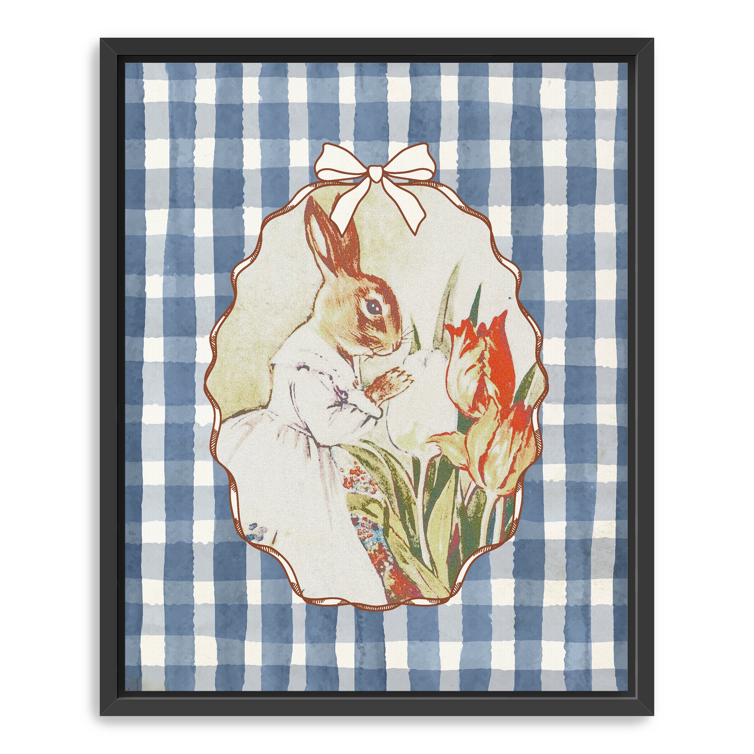 Lady Bunny and Her Tulips Canvas Giclee