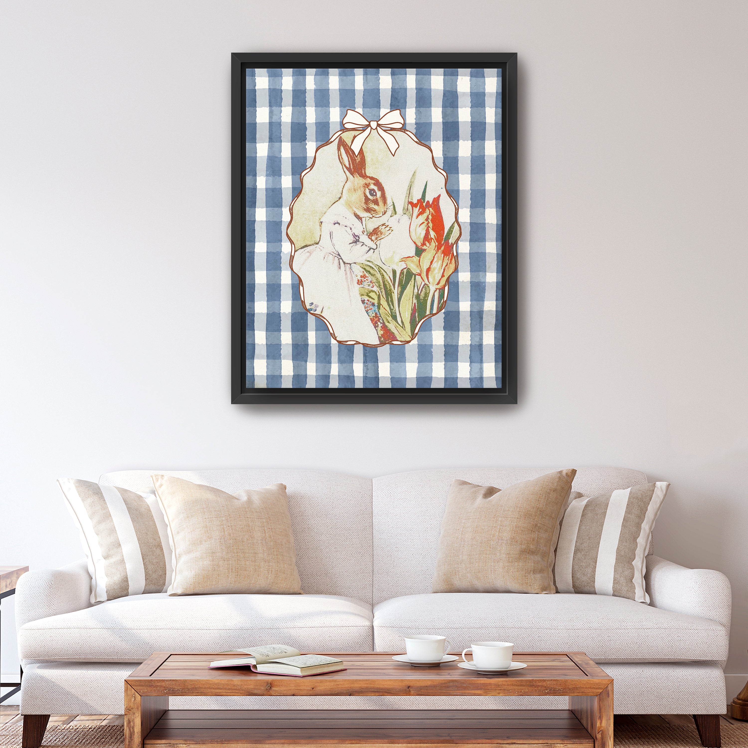 Lady Bunny and Her Tulips Canvas Giclee