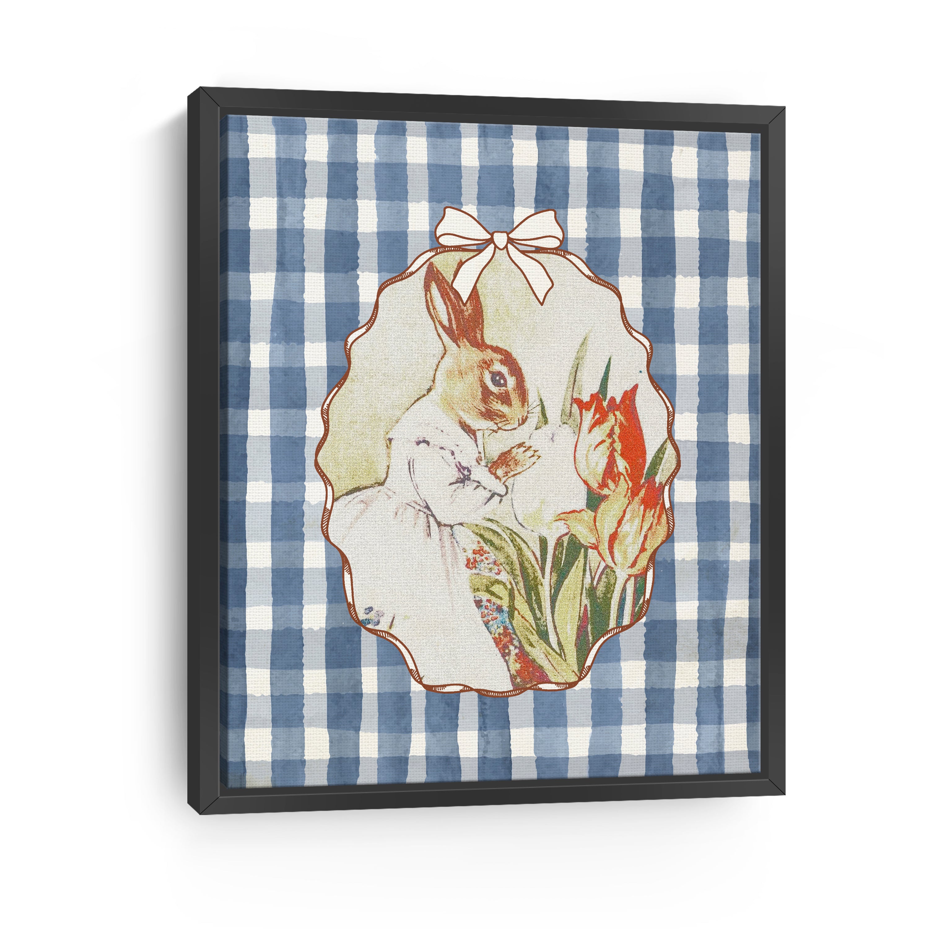 Lady Bunny and Her Tulips Canvas Giclee