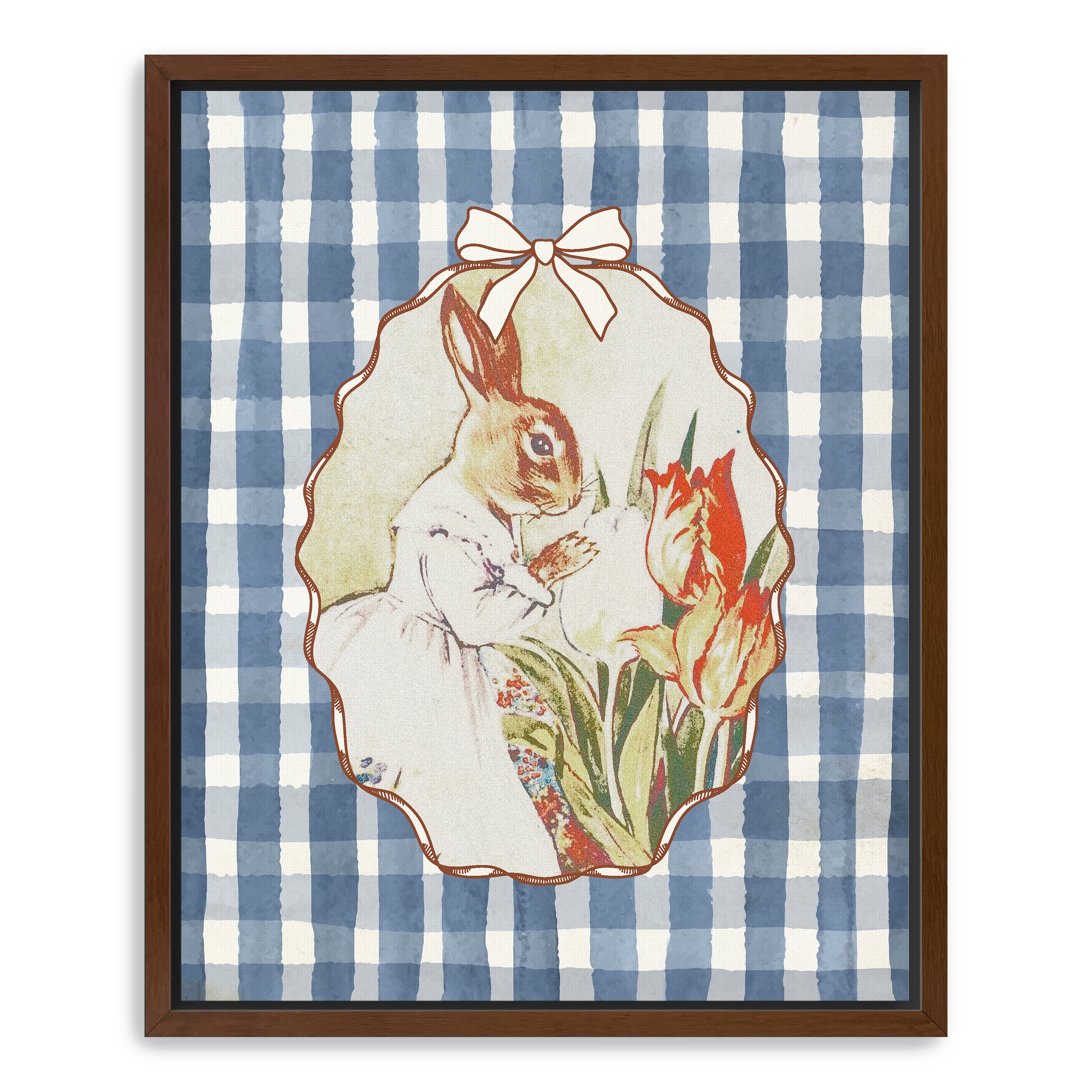 Lady Bunny and Her Tulips Canvas Giclee
