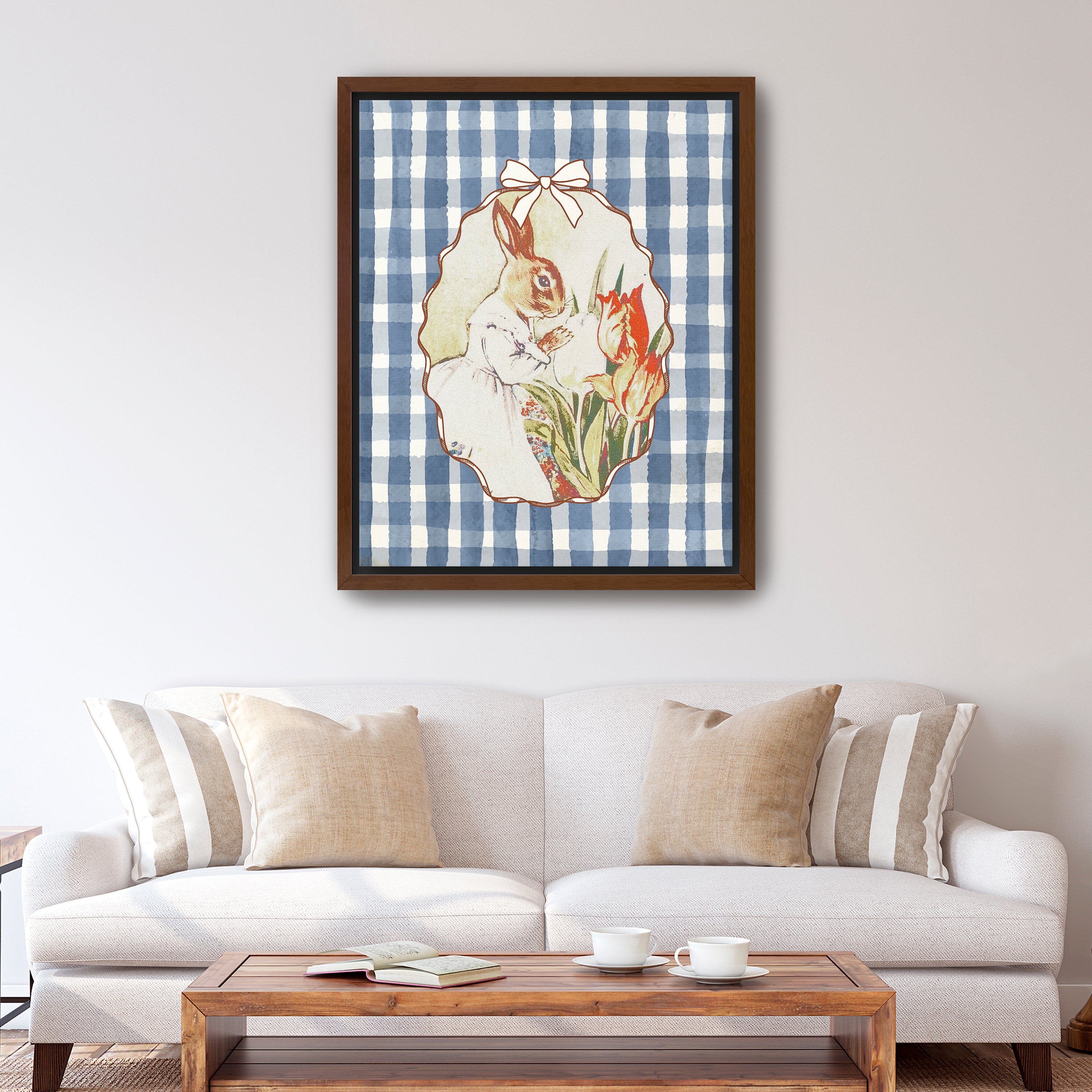 Lady Bunny and Her Tulips Canvas Giclee