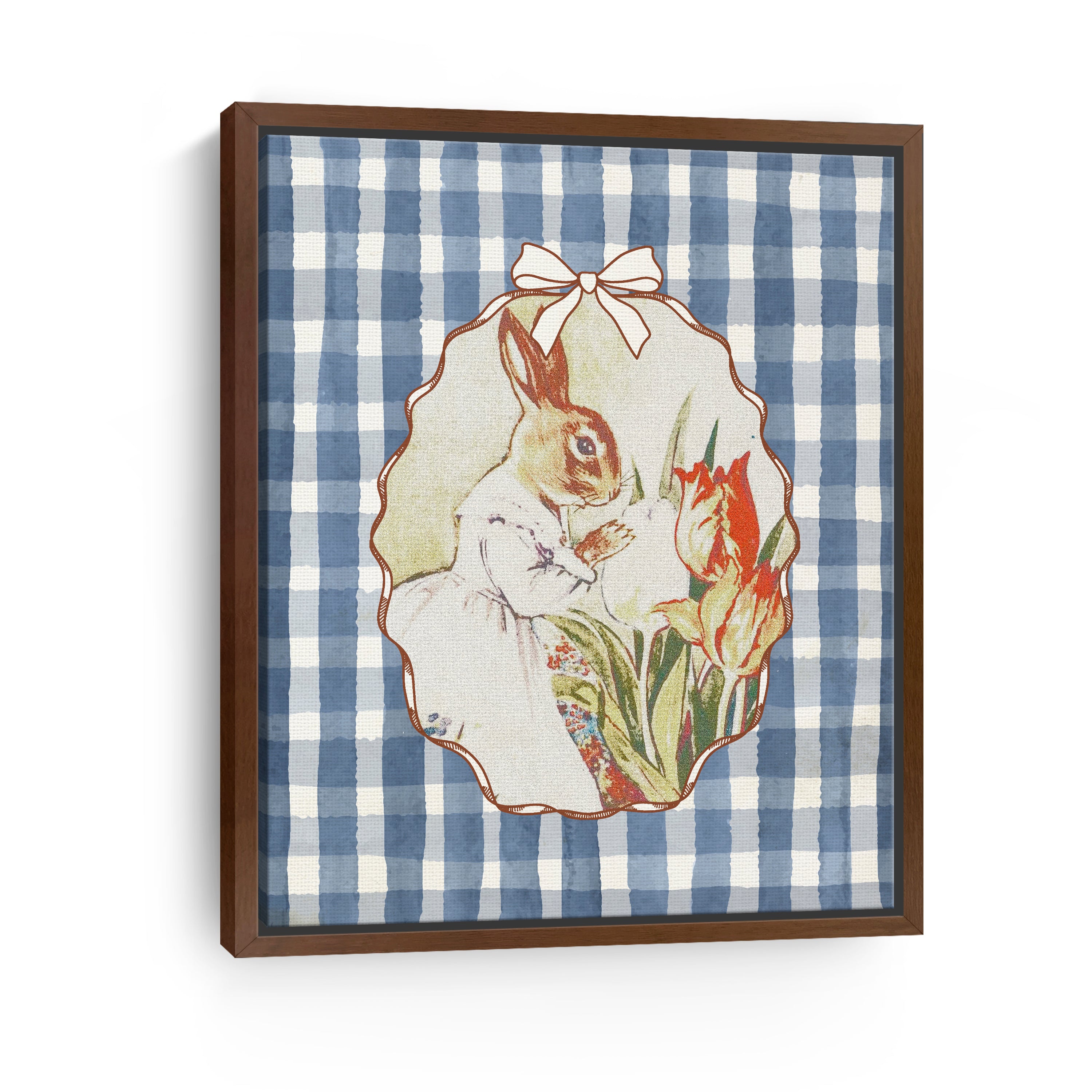 Lady Bunny and Her Tulips Canvas Giclee