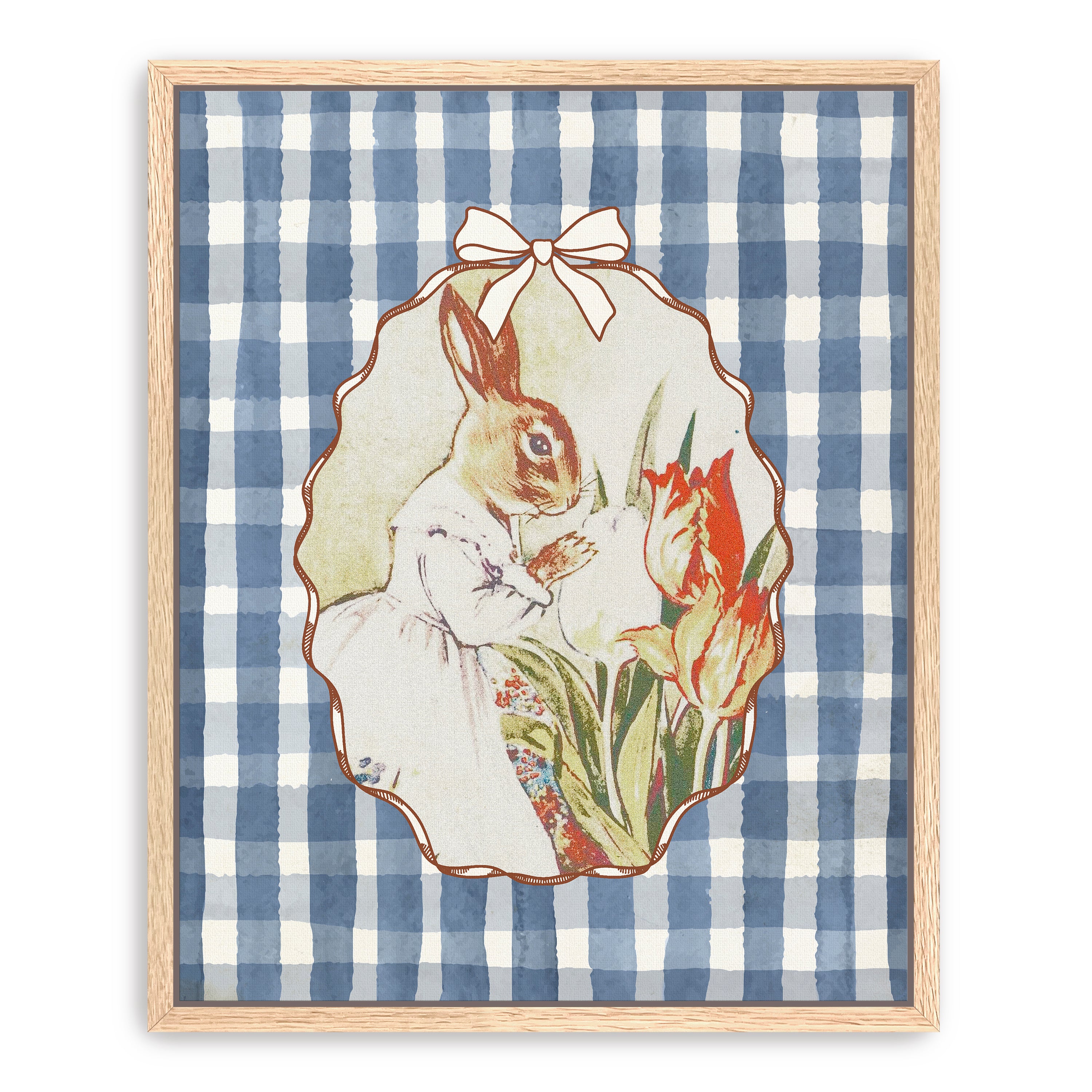 Lady Bunny and Her Tulips Canvas Giclee
