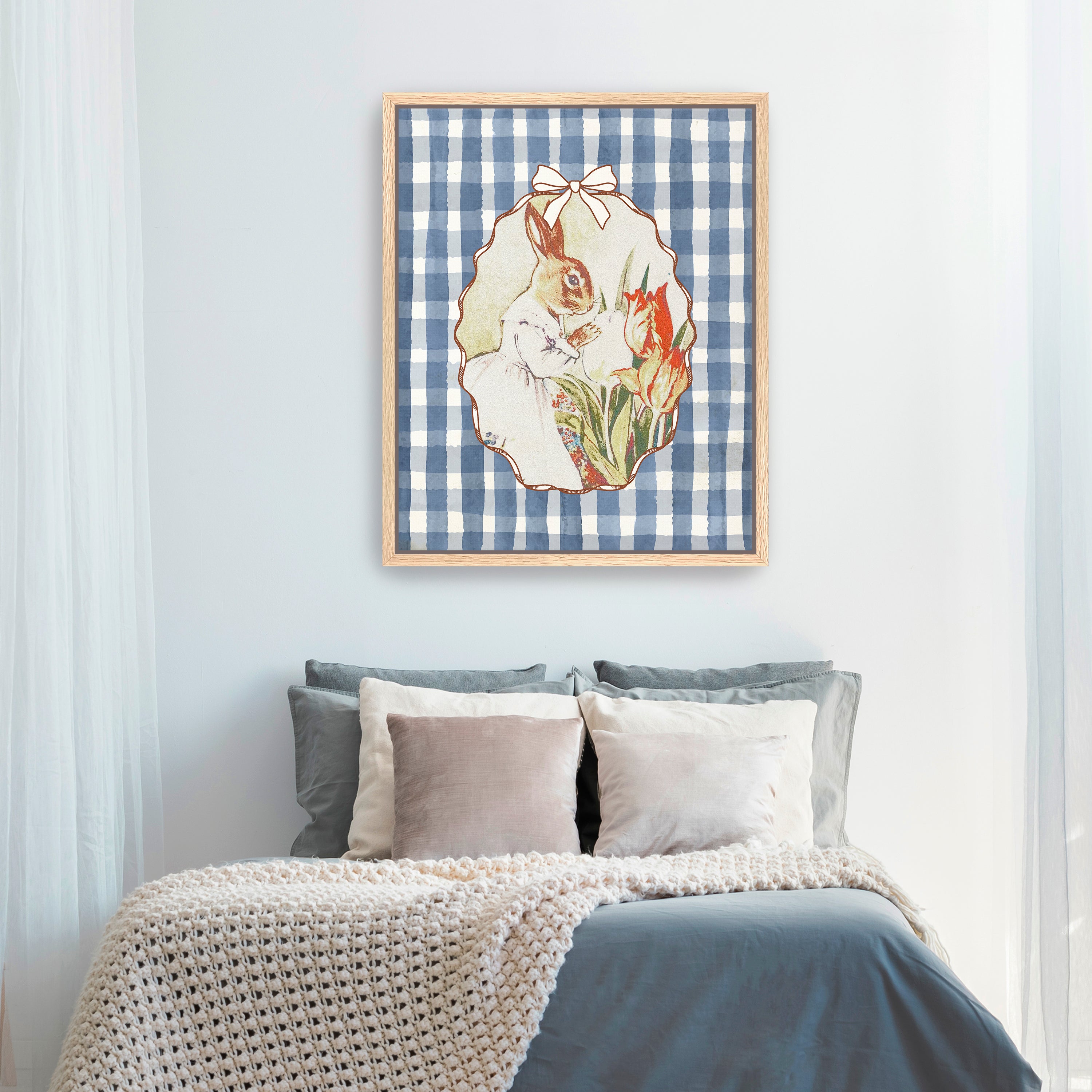 Lady Bunny and Her Tulips Canvas Giclee