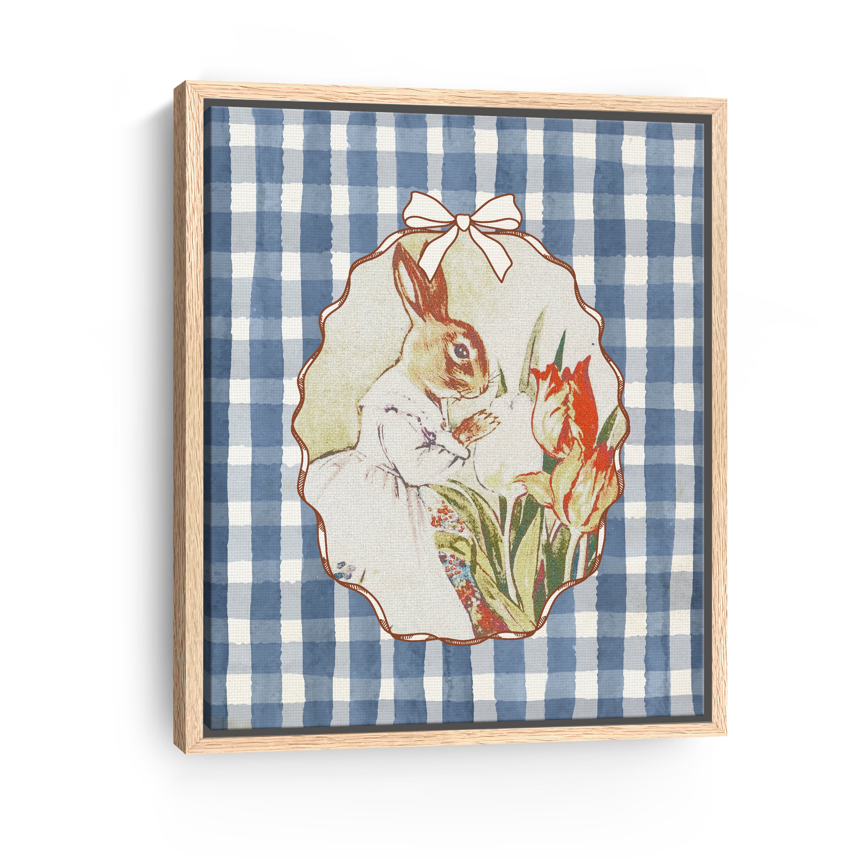 Lady Bunny and Her Tulips Canvas Giclee