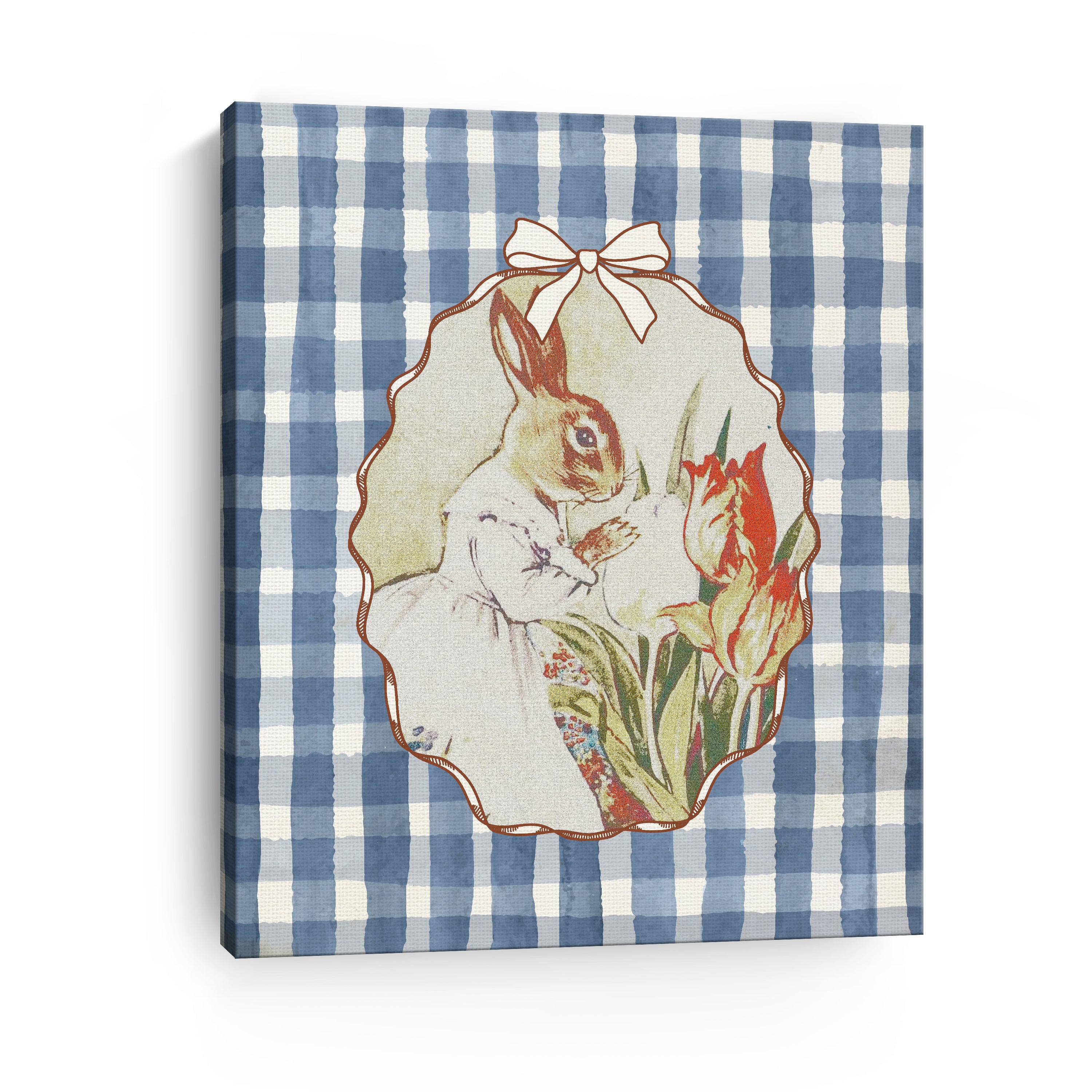 Lady Bunny and Her Tulips Canvas Giclee