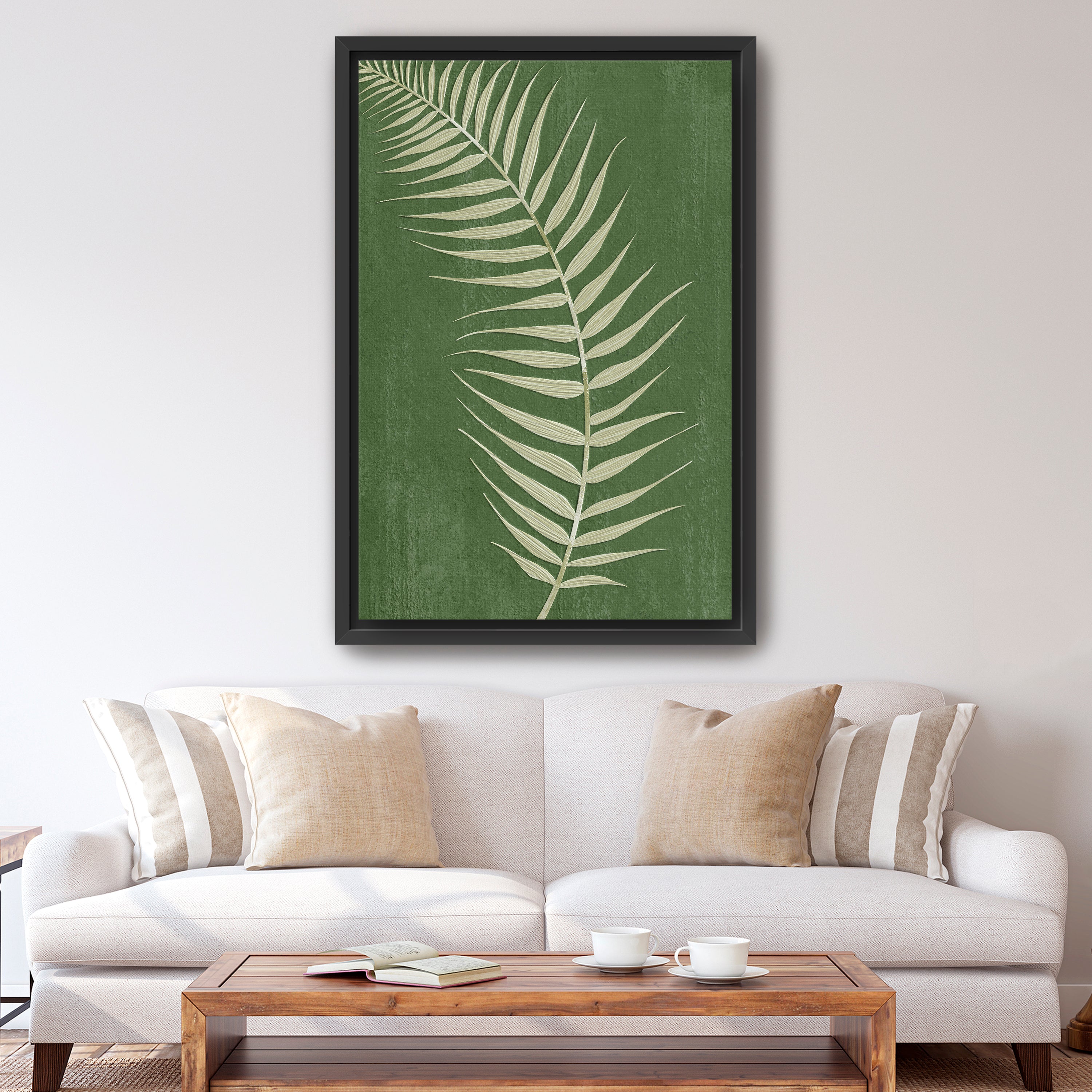 Palm Leaf on Green I Canvas Giclee