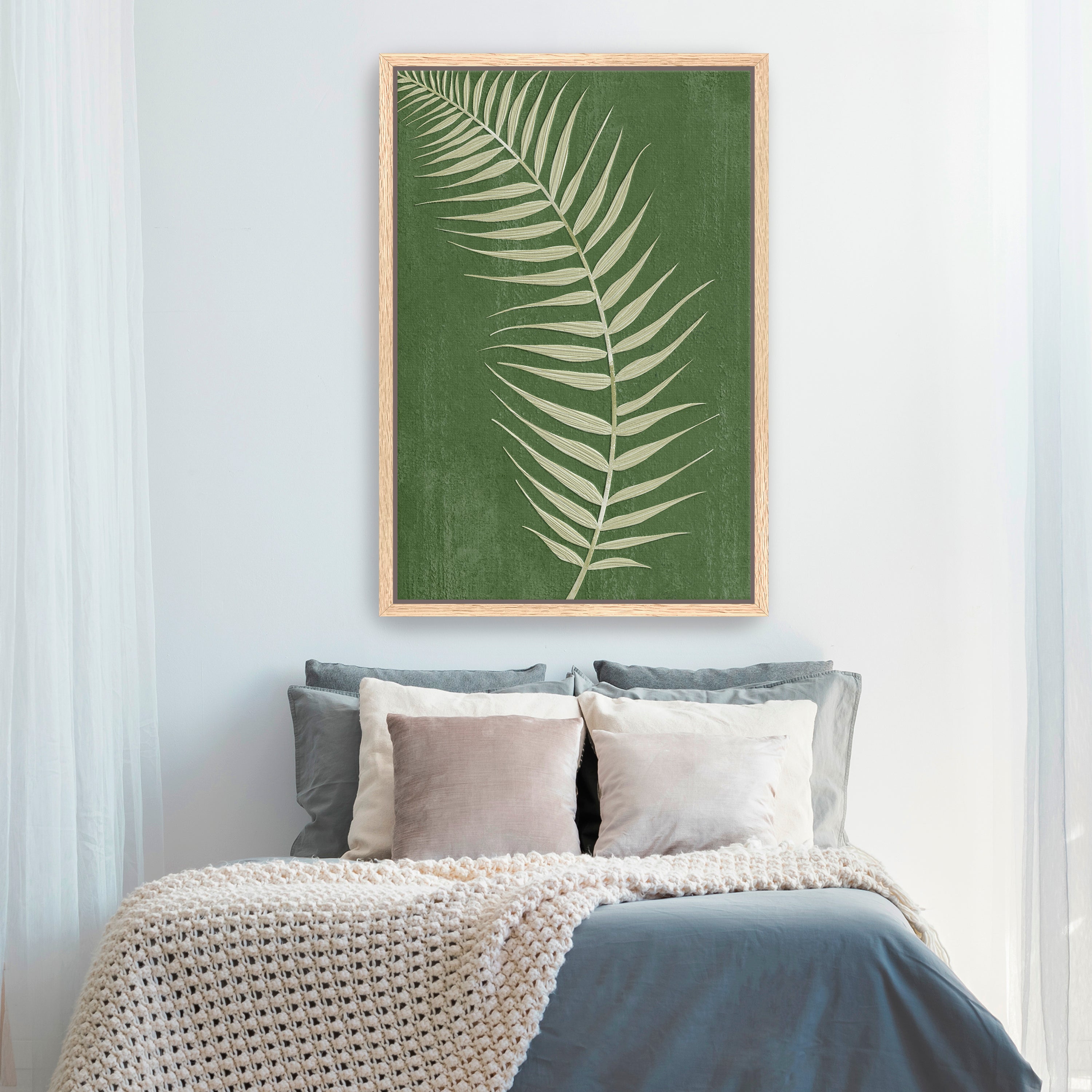 Palm Leaf on Green I Canvas Giclee