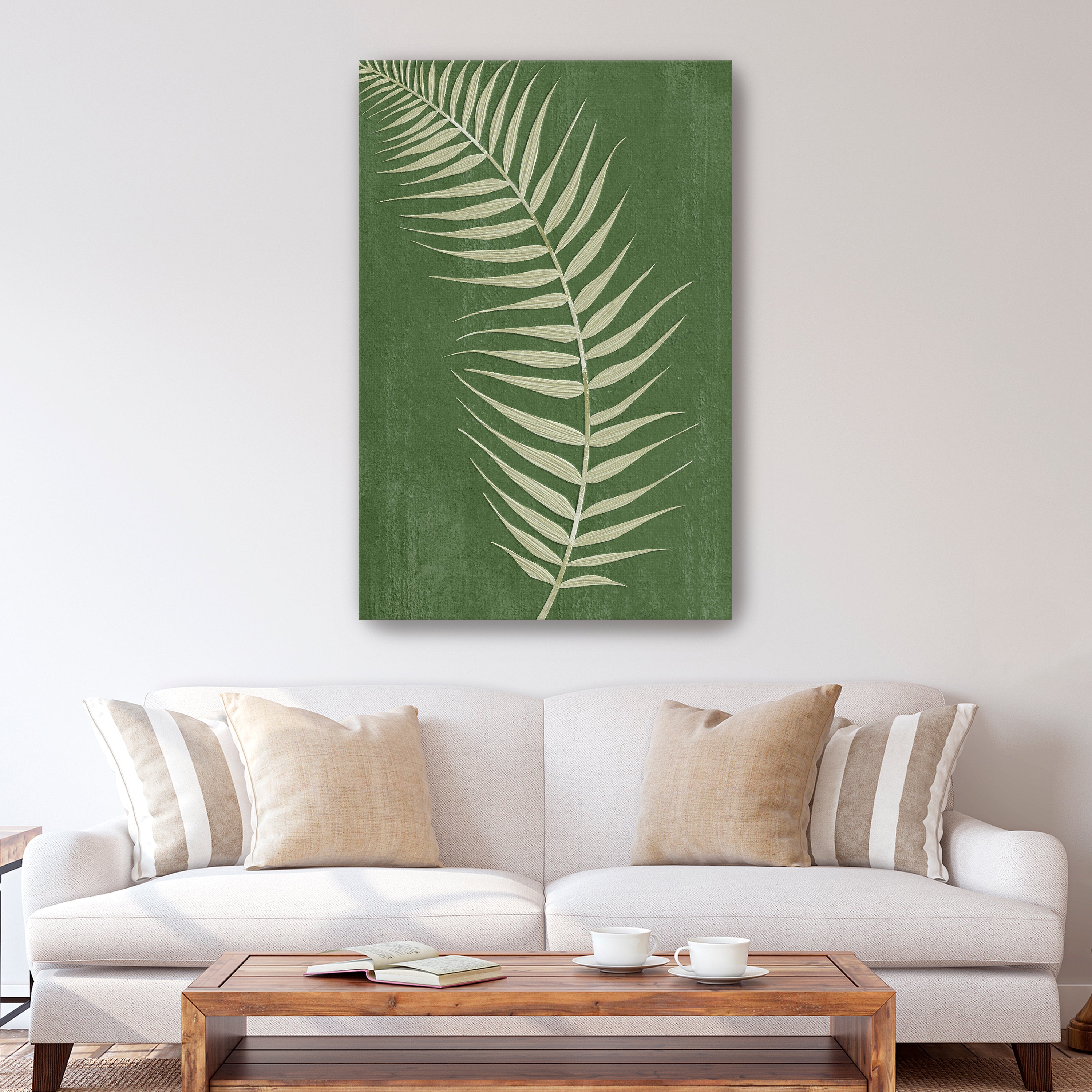 Palm Leaf on Green I Canvas Giclee