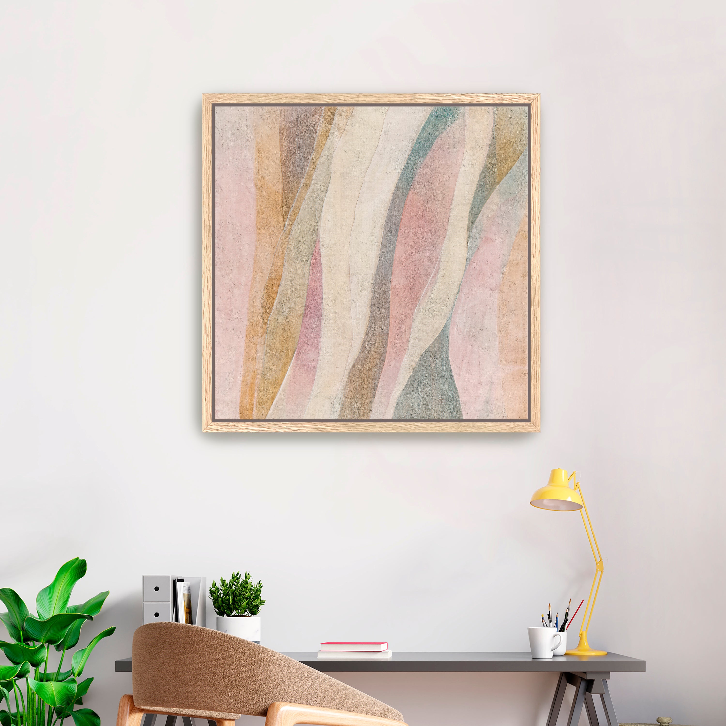 Beige Curves Canvas Giclee