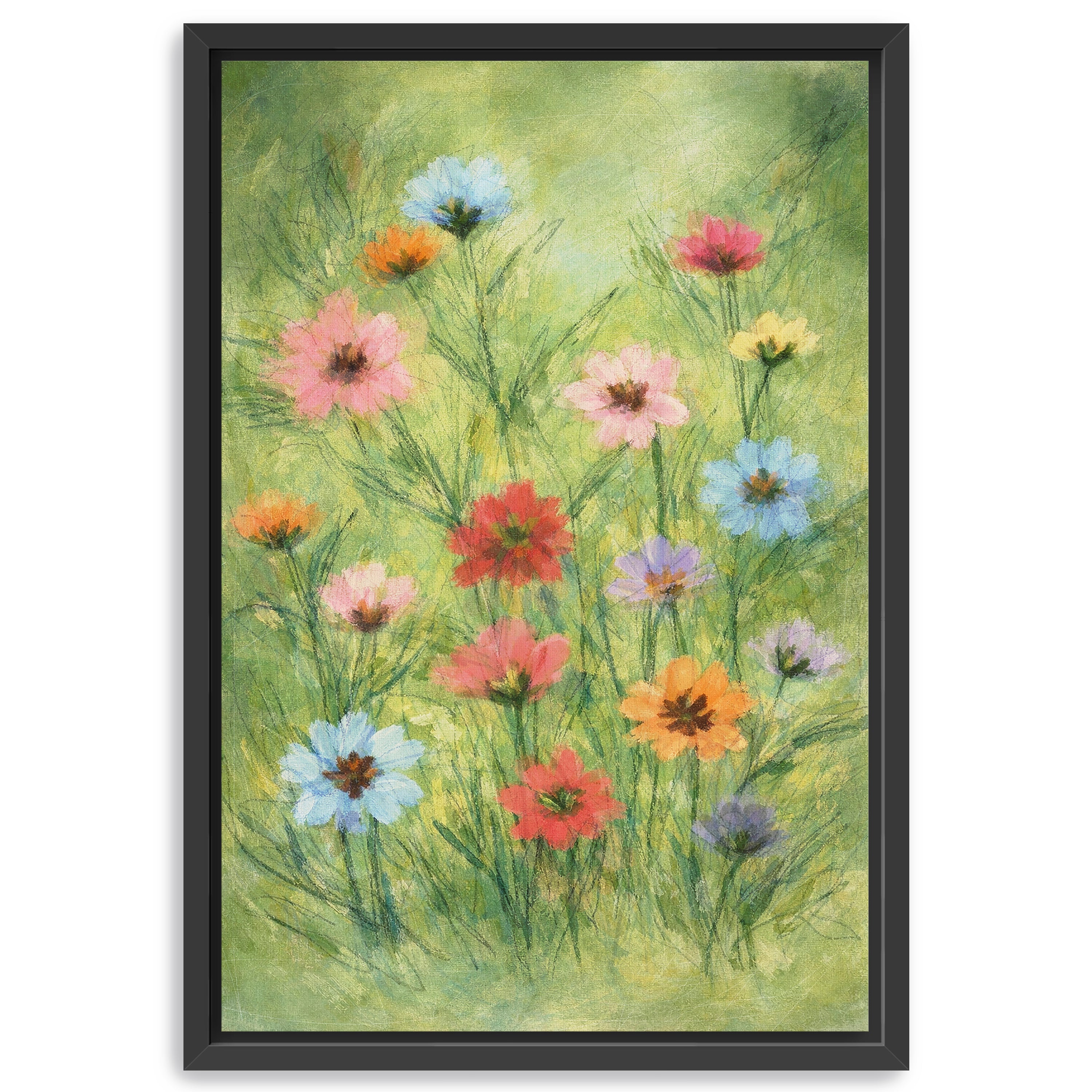 Little Garden Canvas Giclee with Green Background