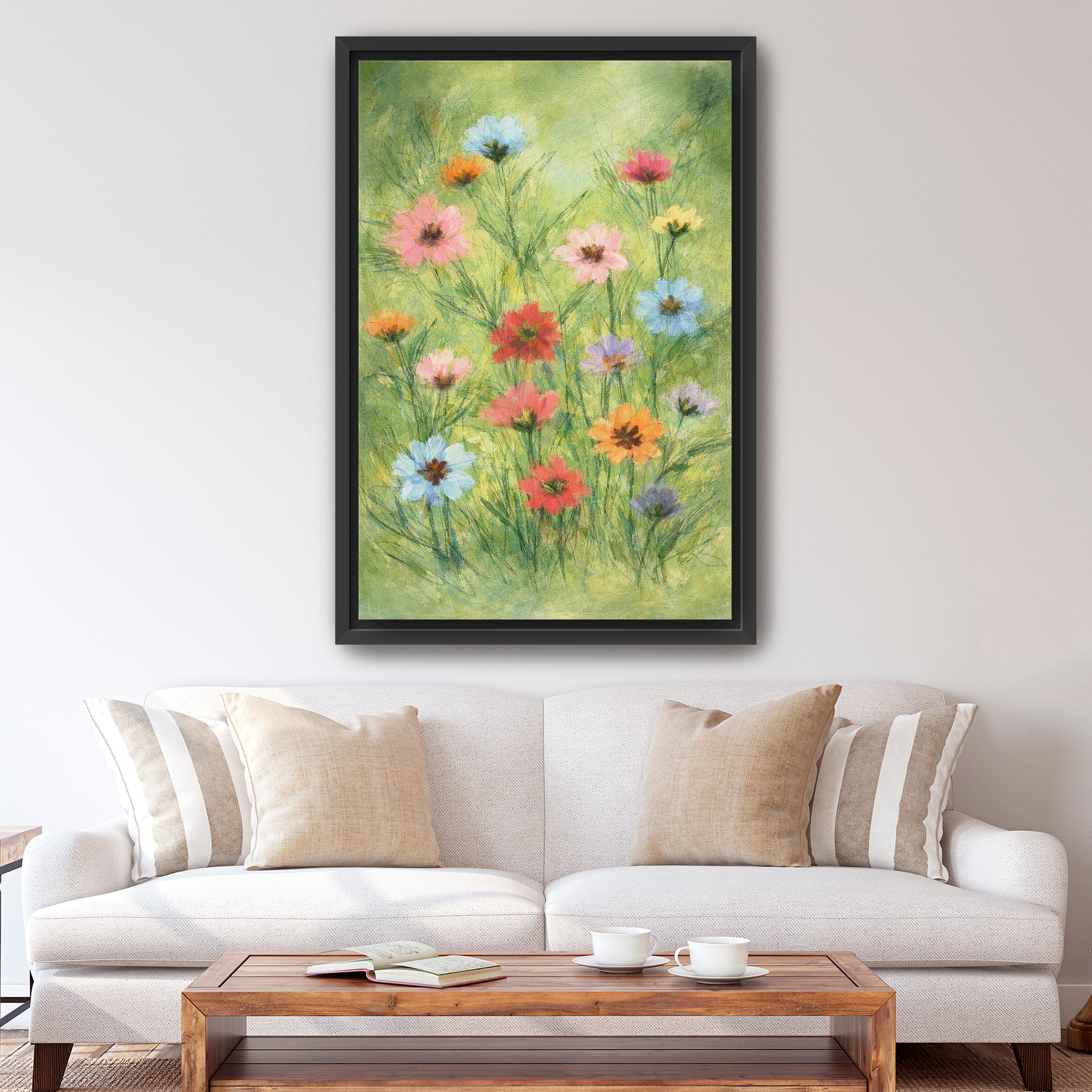 Little Garden Canvas Giclee with Green Background