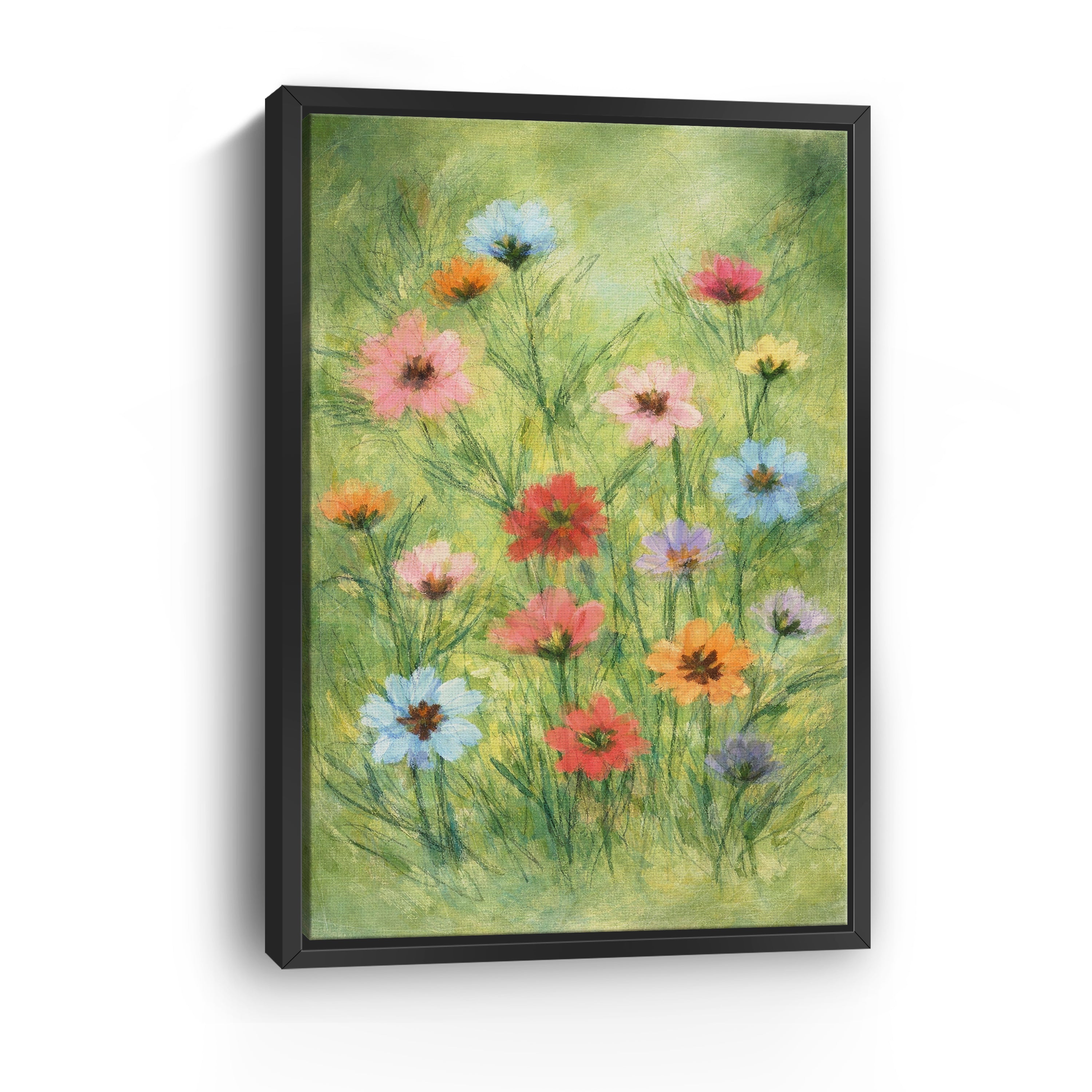 Little Garden Canvas Giclee with Green Background