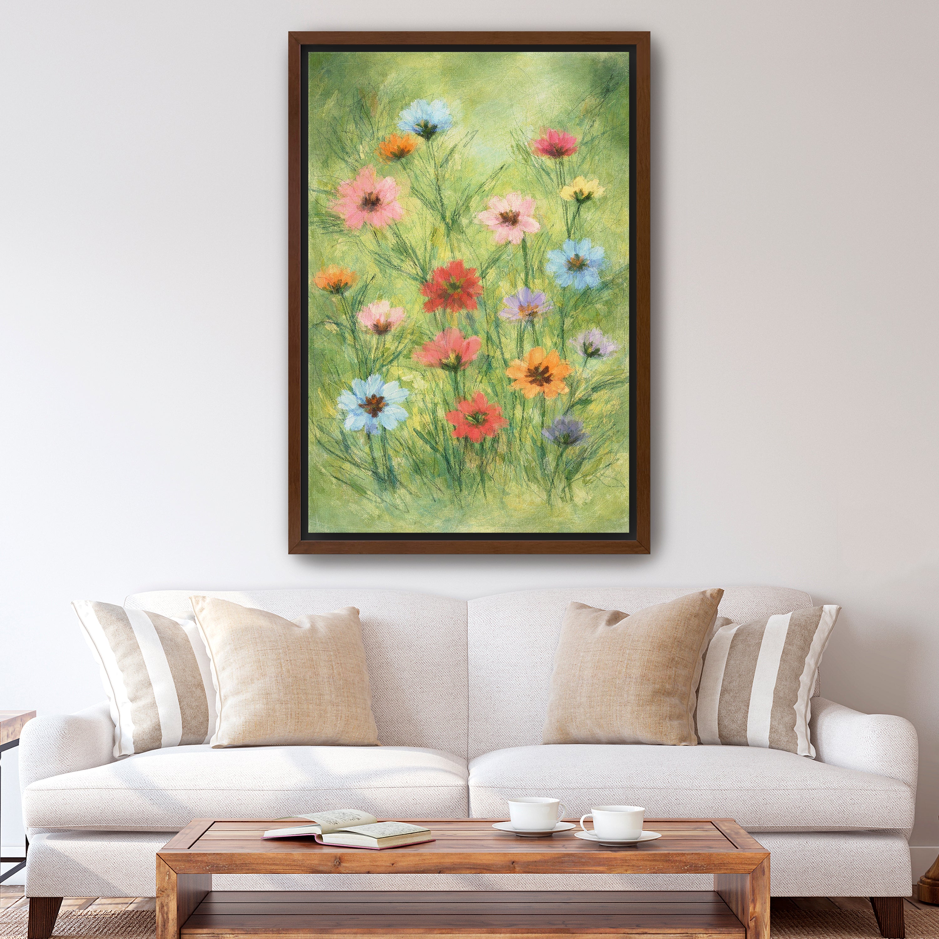 Little Garden Canvas Giclee with Green Background