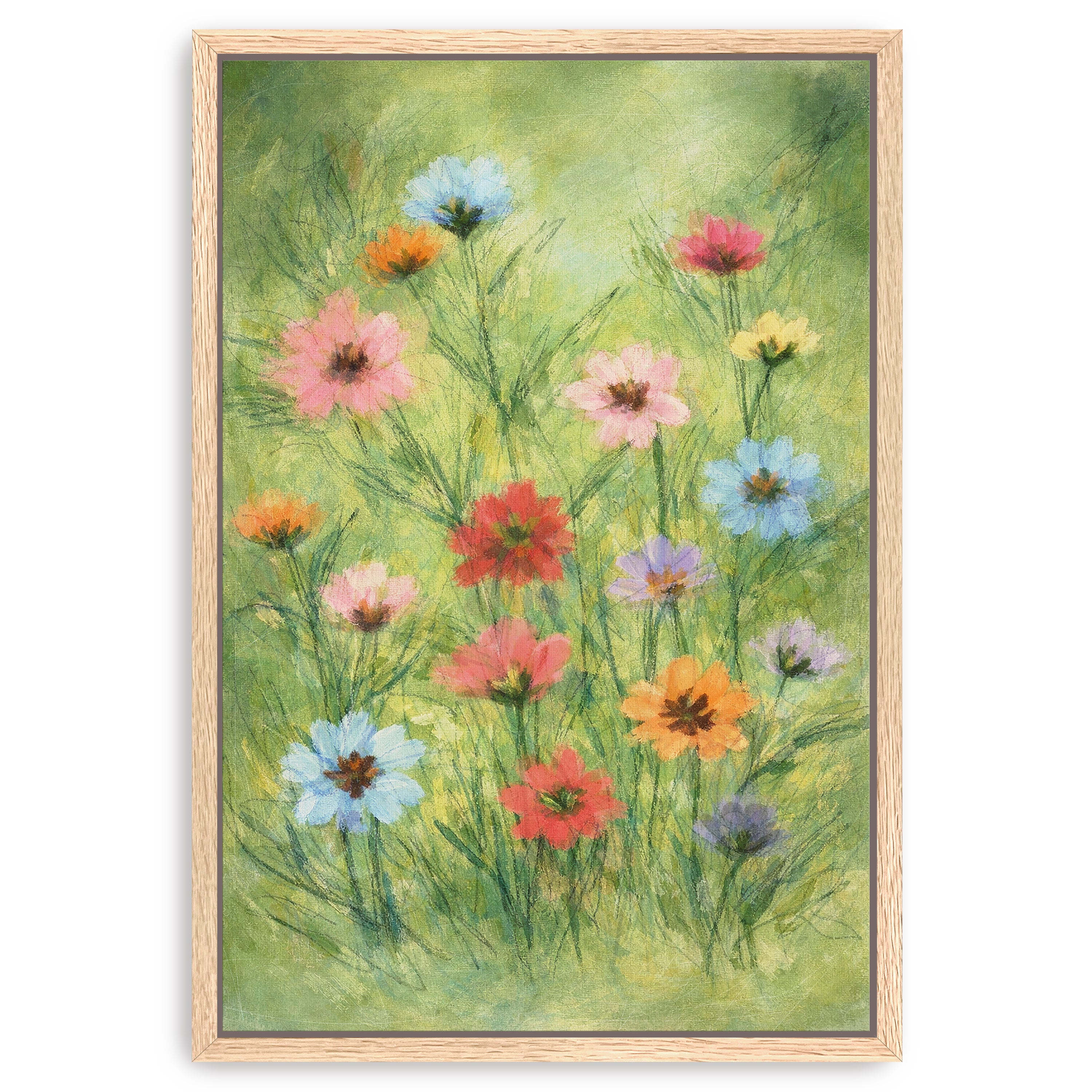Little Garden Canvas Giclee with Green Background