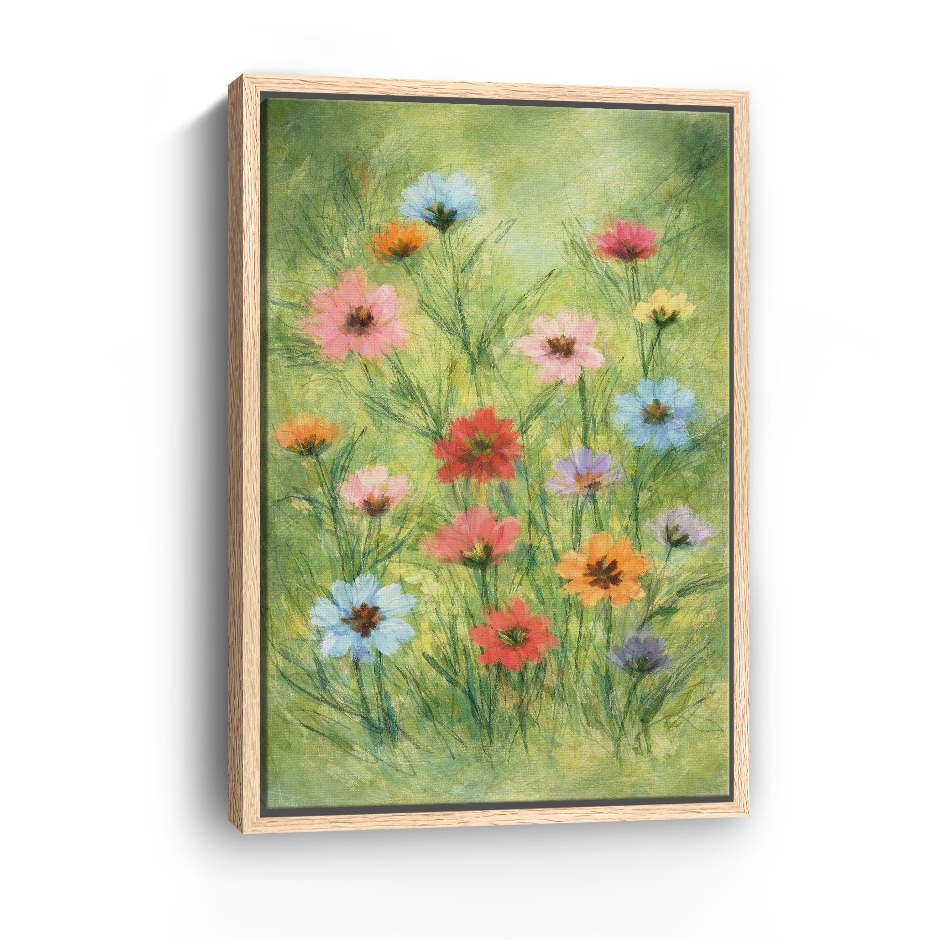 Little Garden Canvas Giclee with Green Background