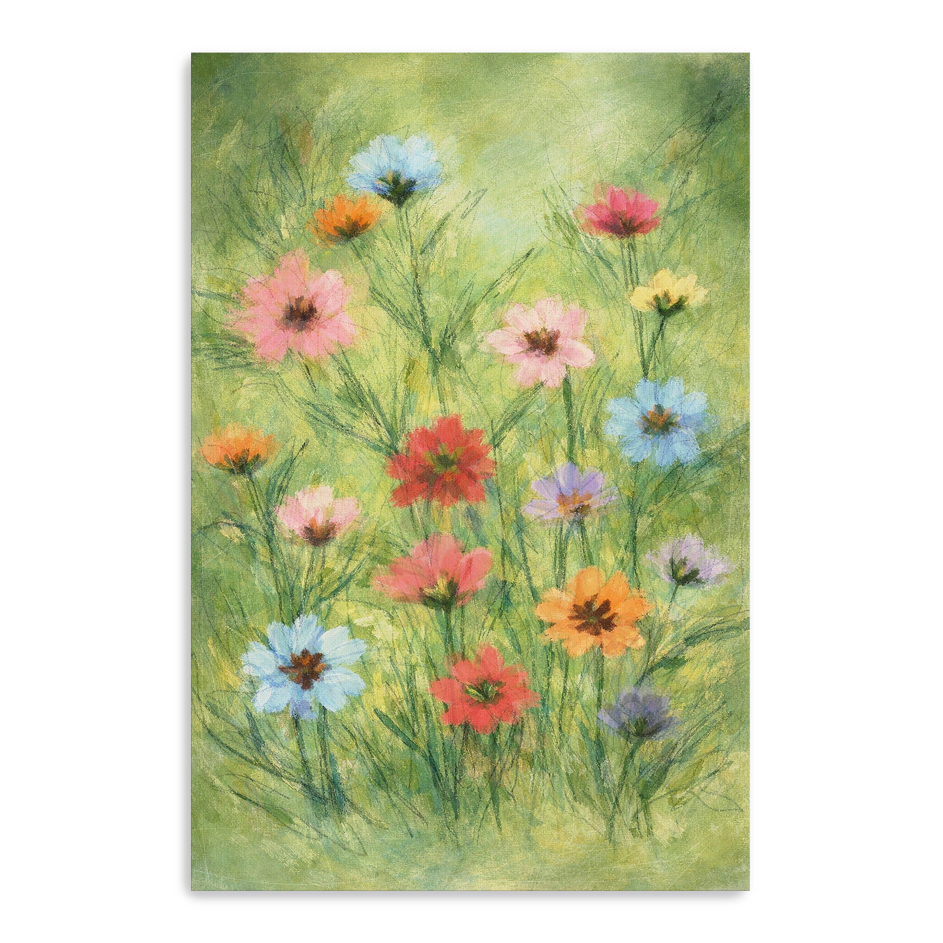 Little Garden Canvas Giclee with Green Background