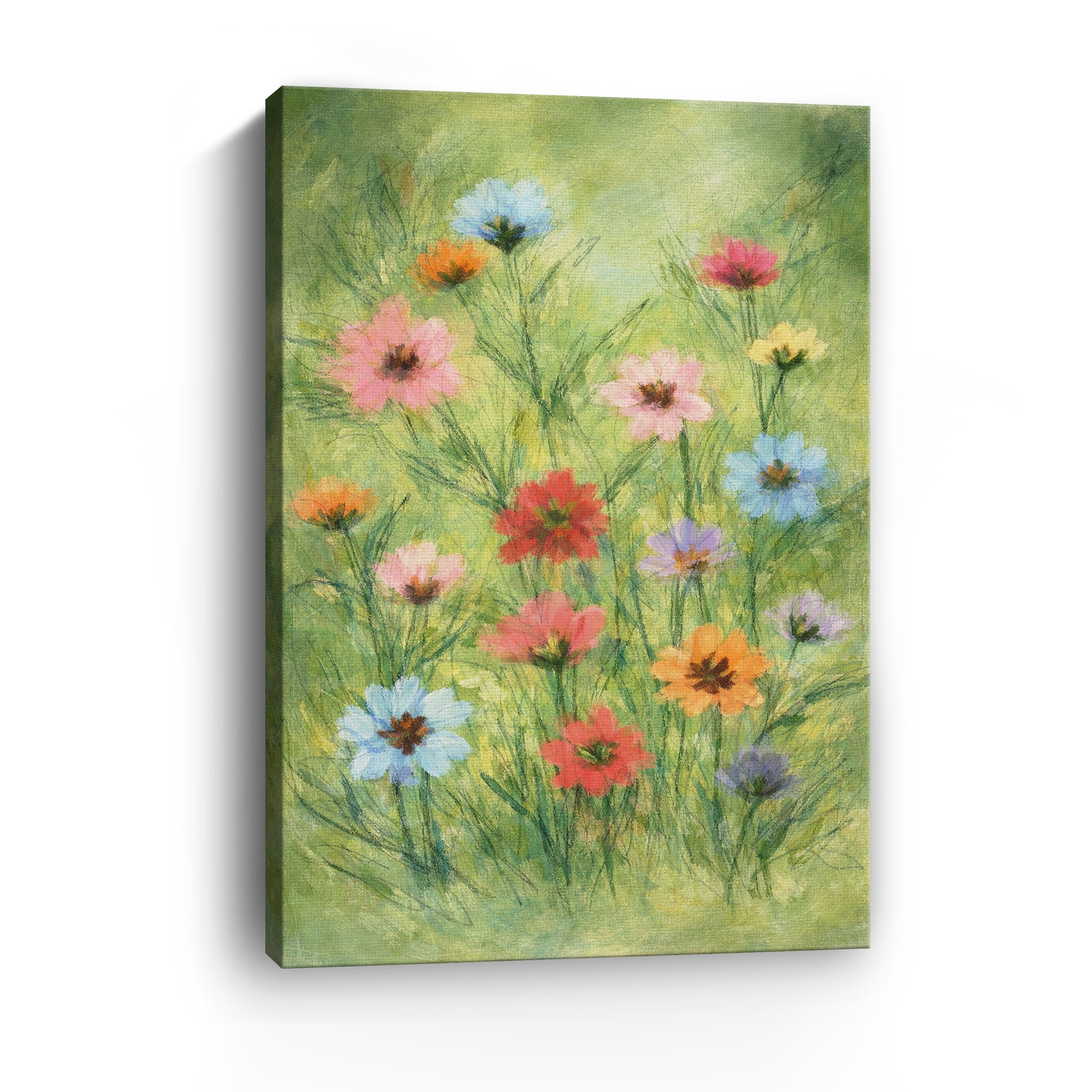Little Garden Canvas Giclee with Green Background