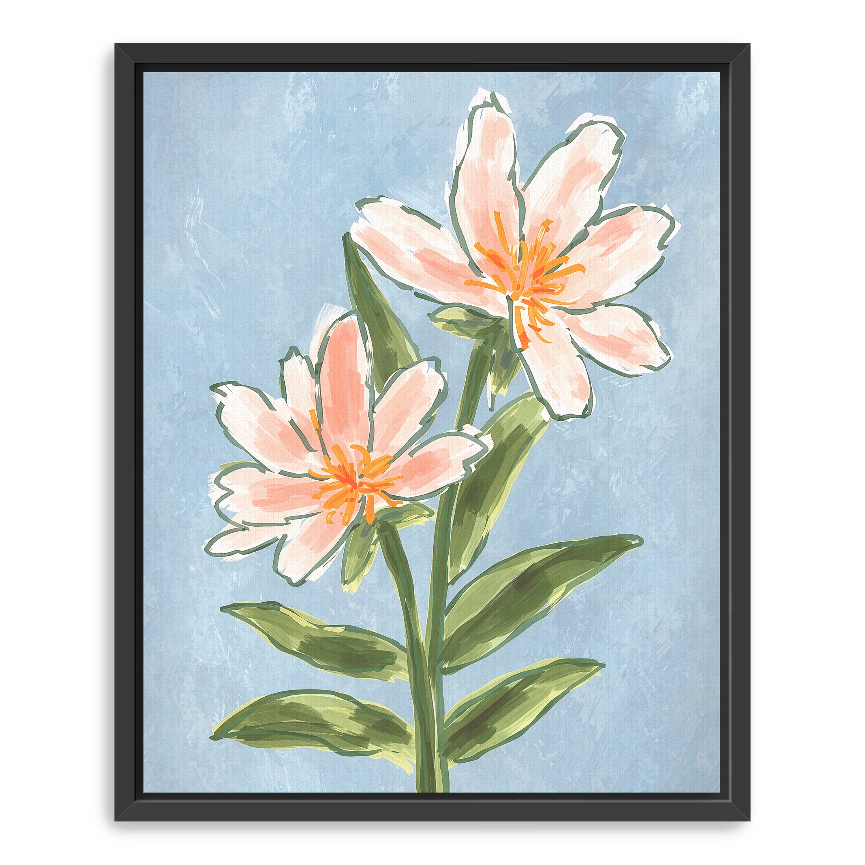Twin Bloom Canvas Giclee