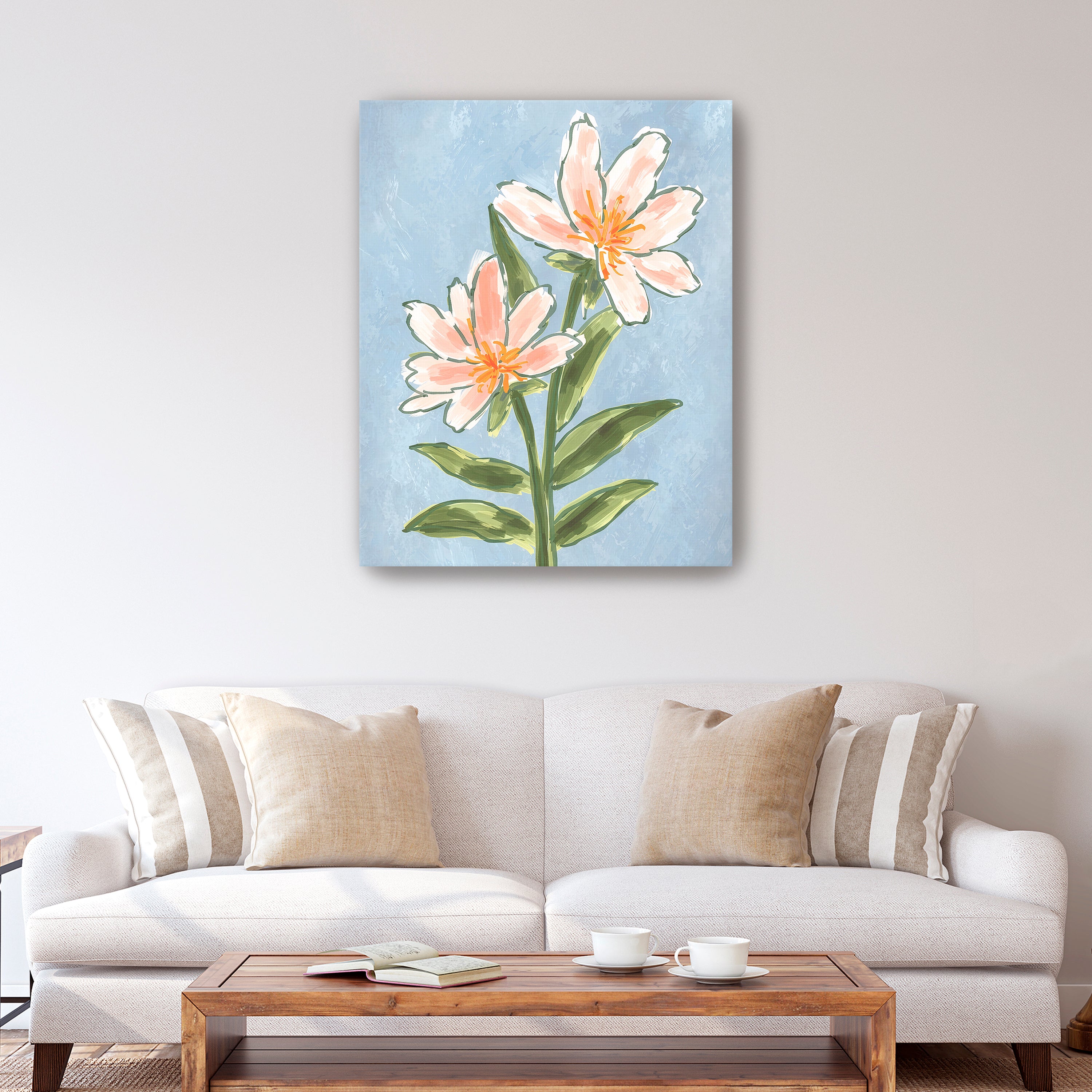 Twin Bloom Canvas Giclee