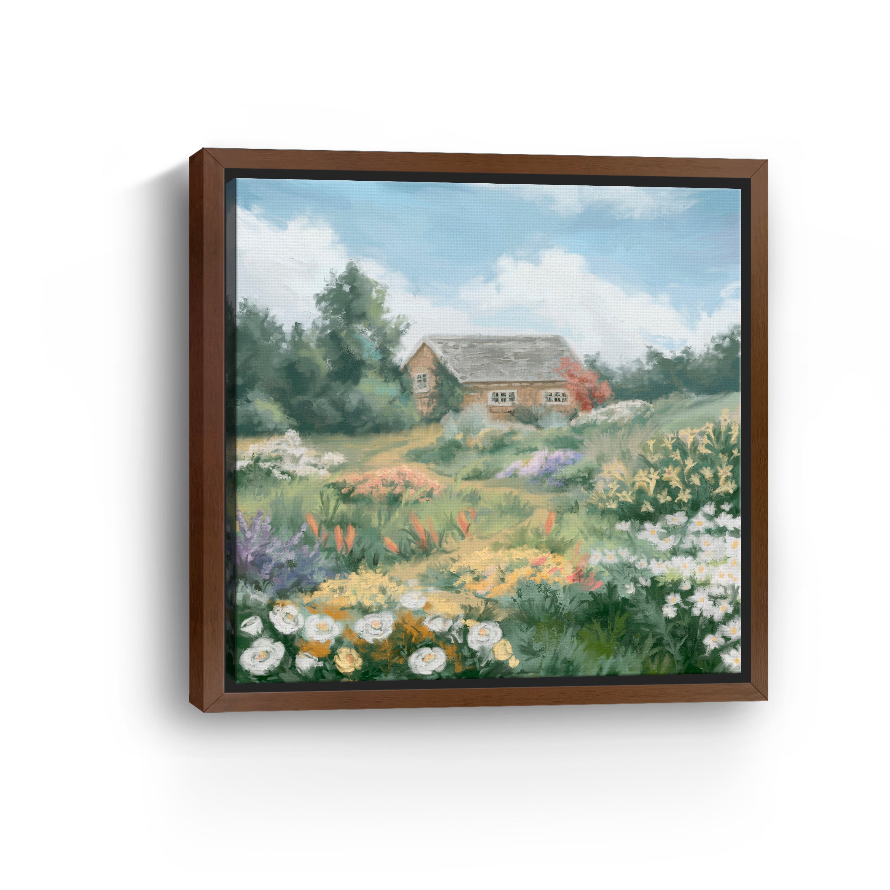 Flowers Garden Tiny House Canvas Giclee Wall Art