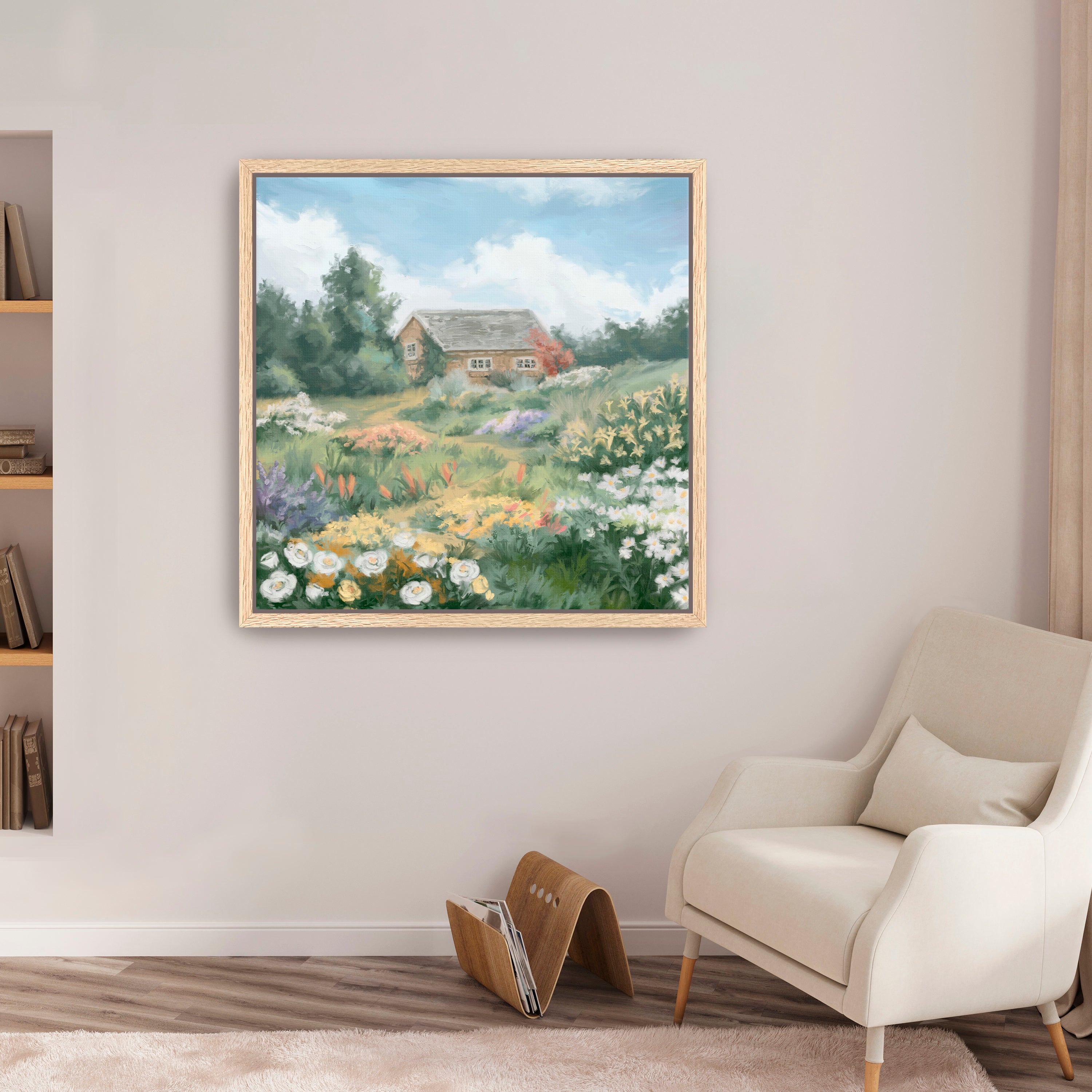 Flowers Garden Tiny House Canvas Giclee Wall Art