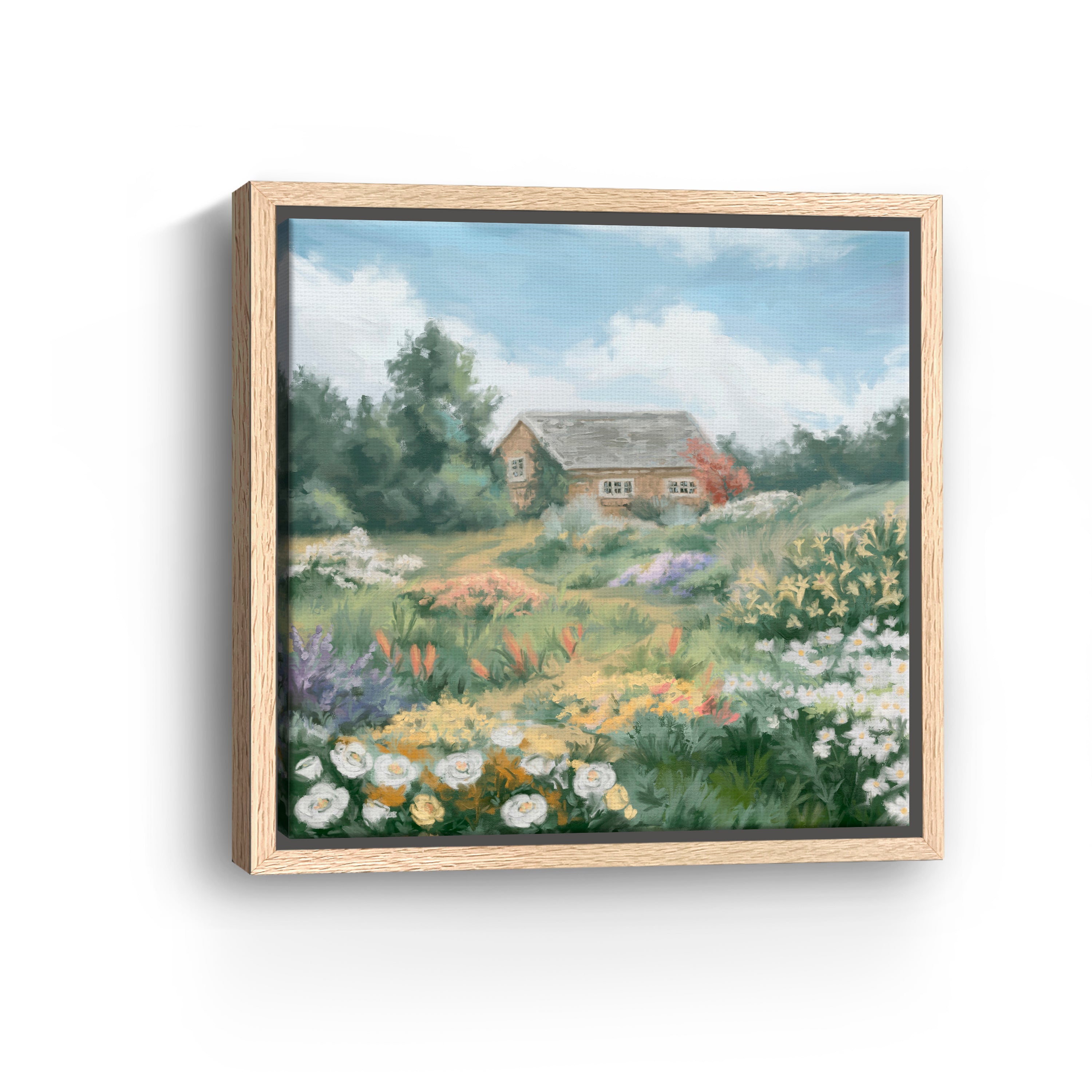 Flowers Garden Tiny House Canvas Giclee Wall Art