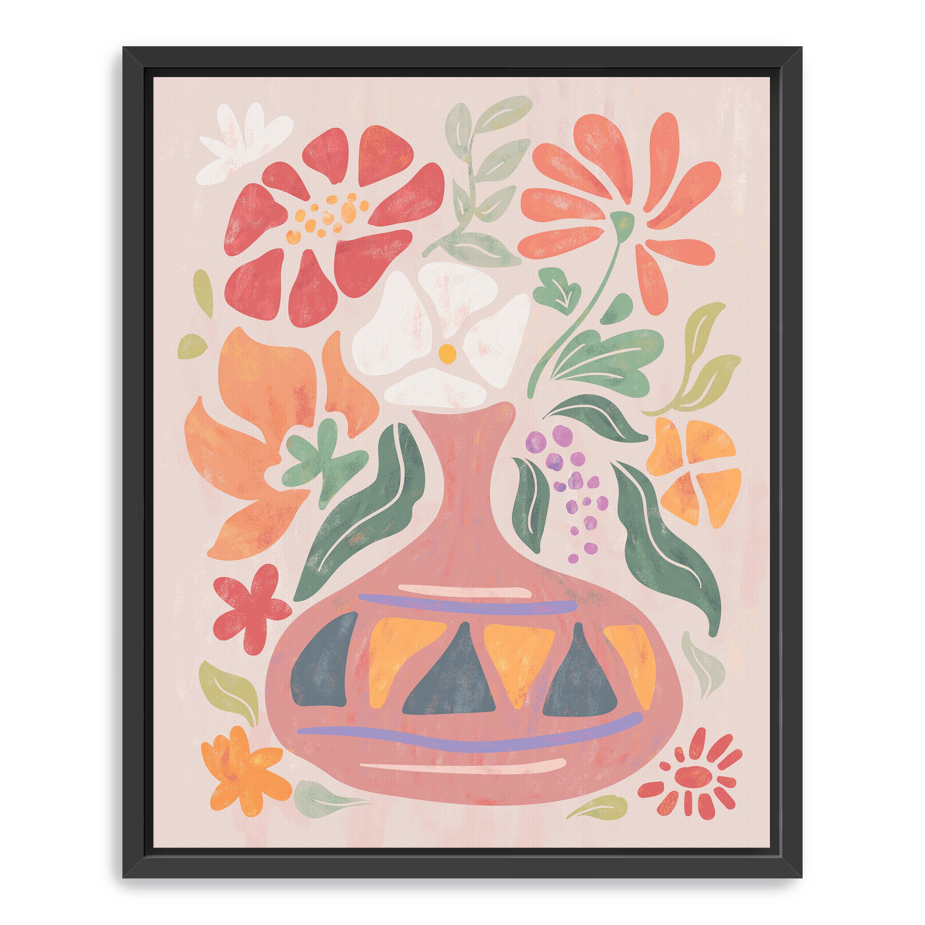 Abstract Floral Vase Canvas Giclee Wall Art