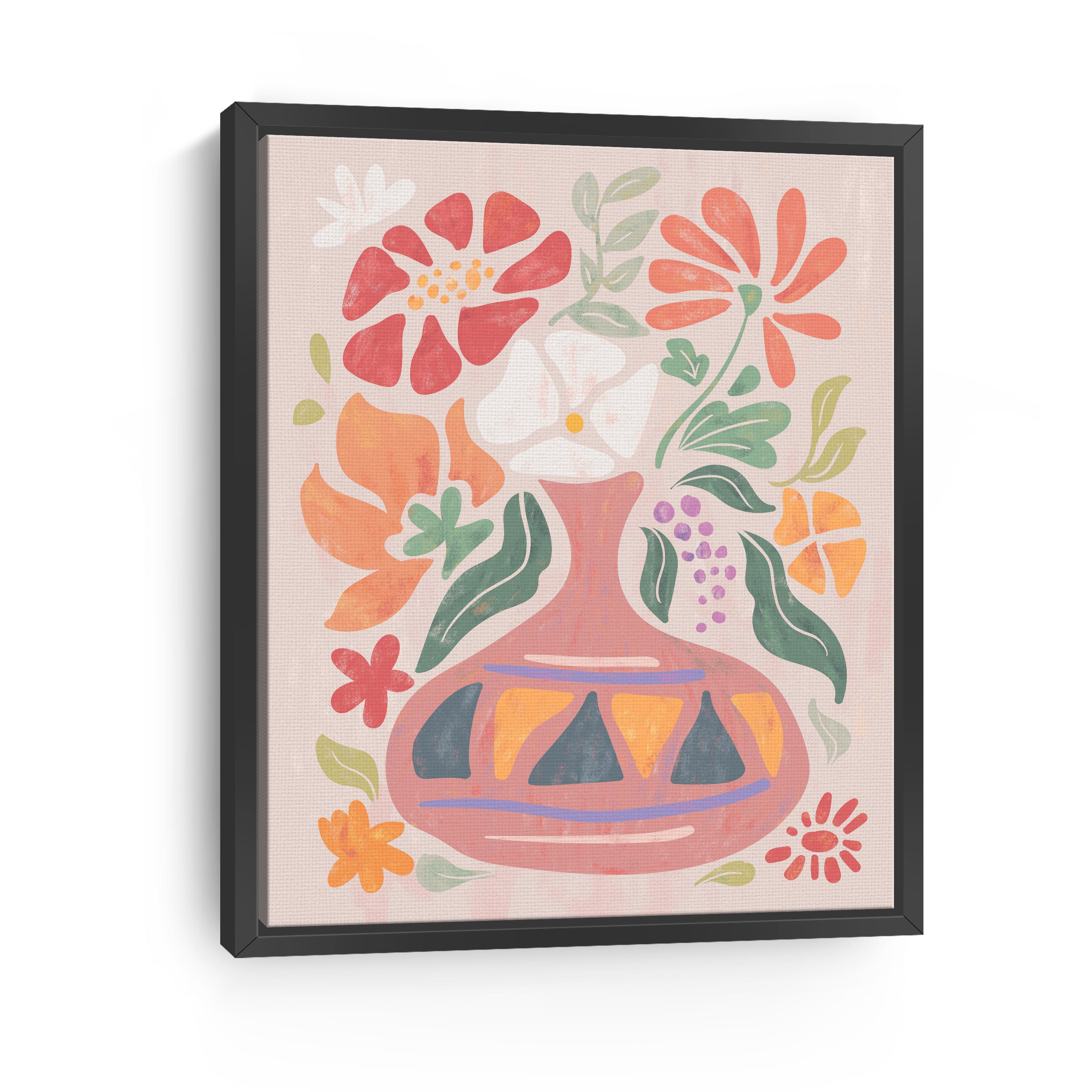 Abstract Floral Vase Canvas Giclee Wall Art