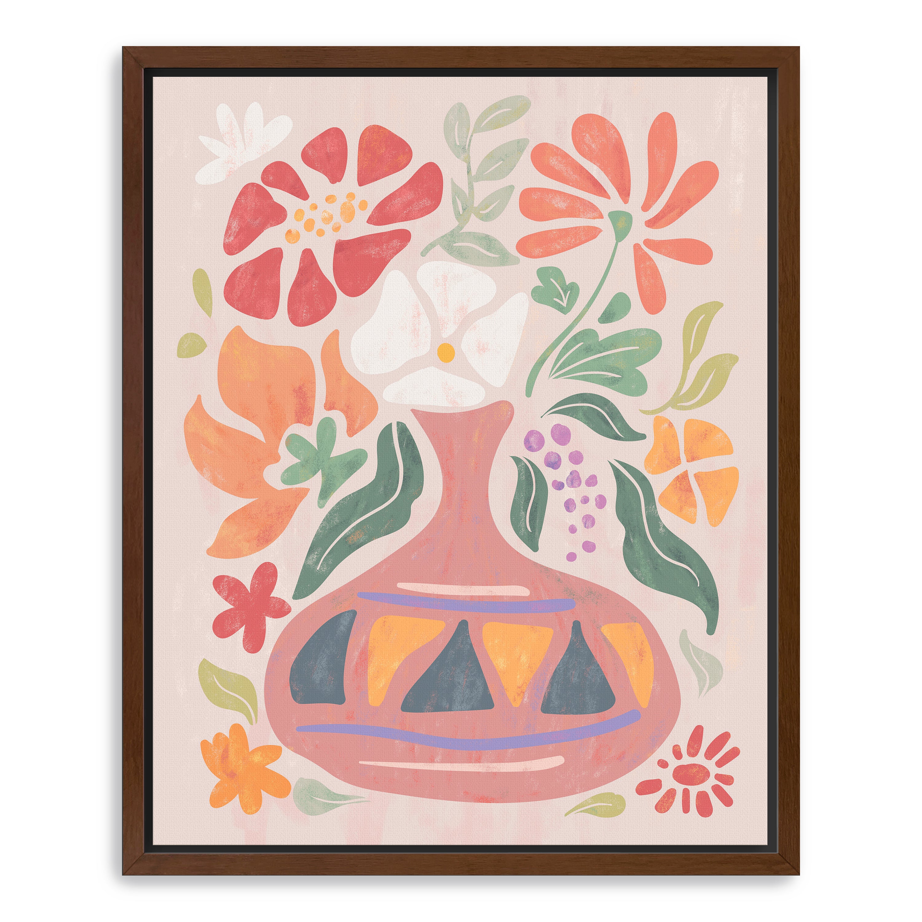 Abstract Floral Vase Canvas Giclee Wall Art