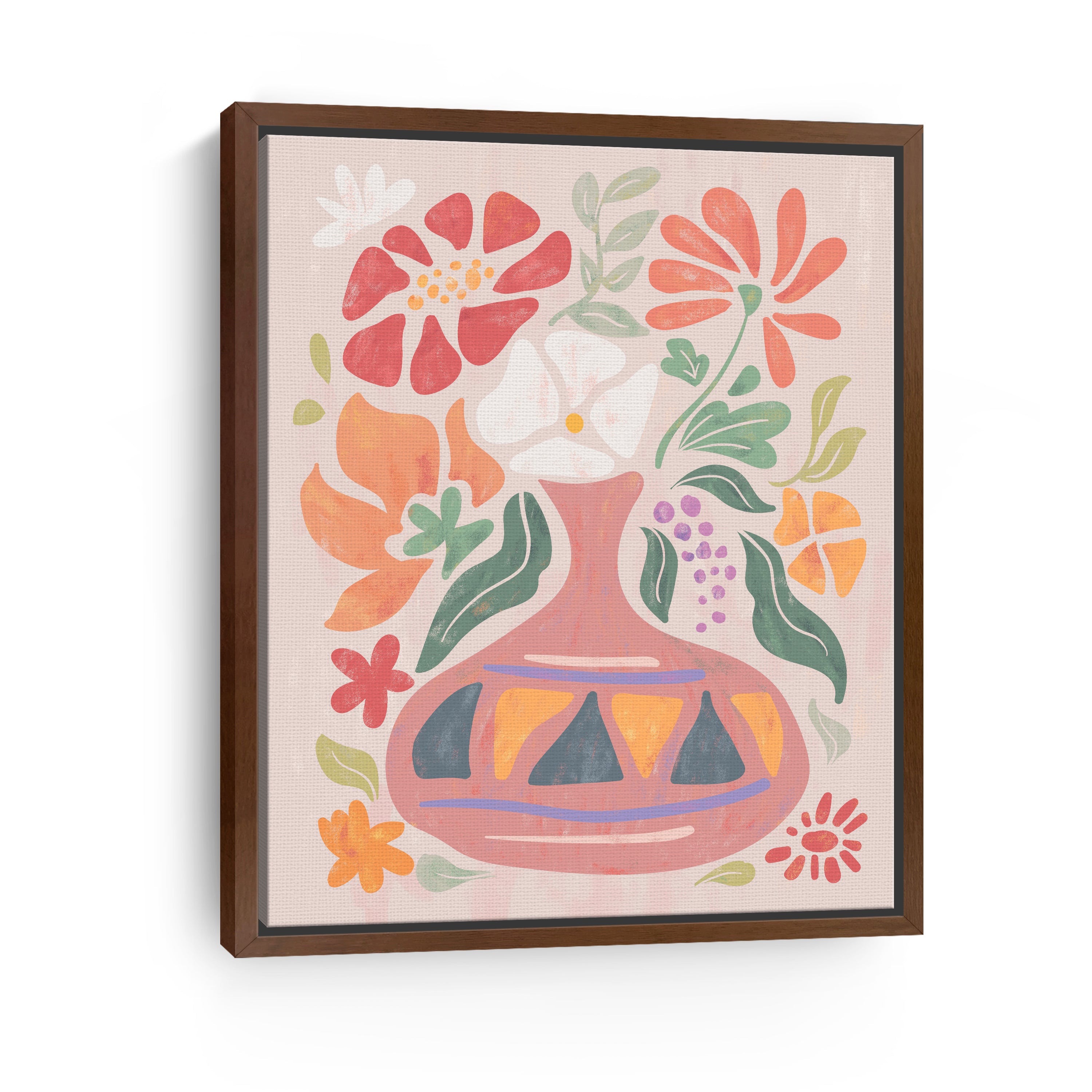 Abstract Floral Vase Canvas Giclee Wall Art