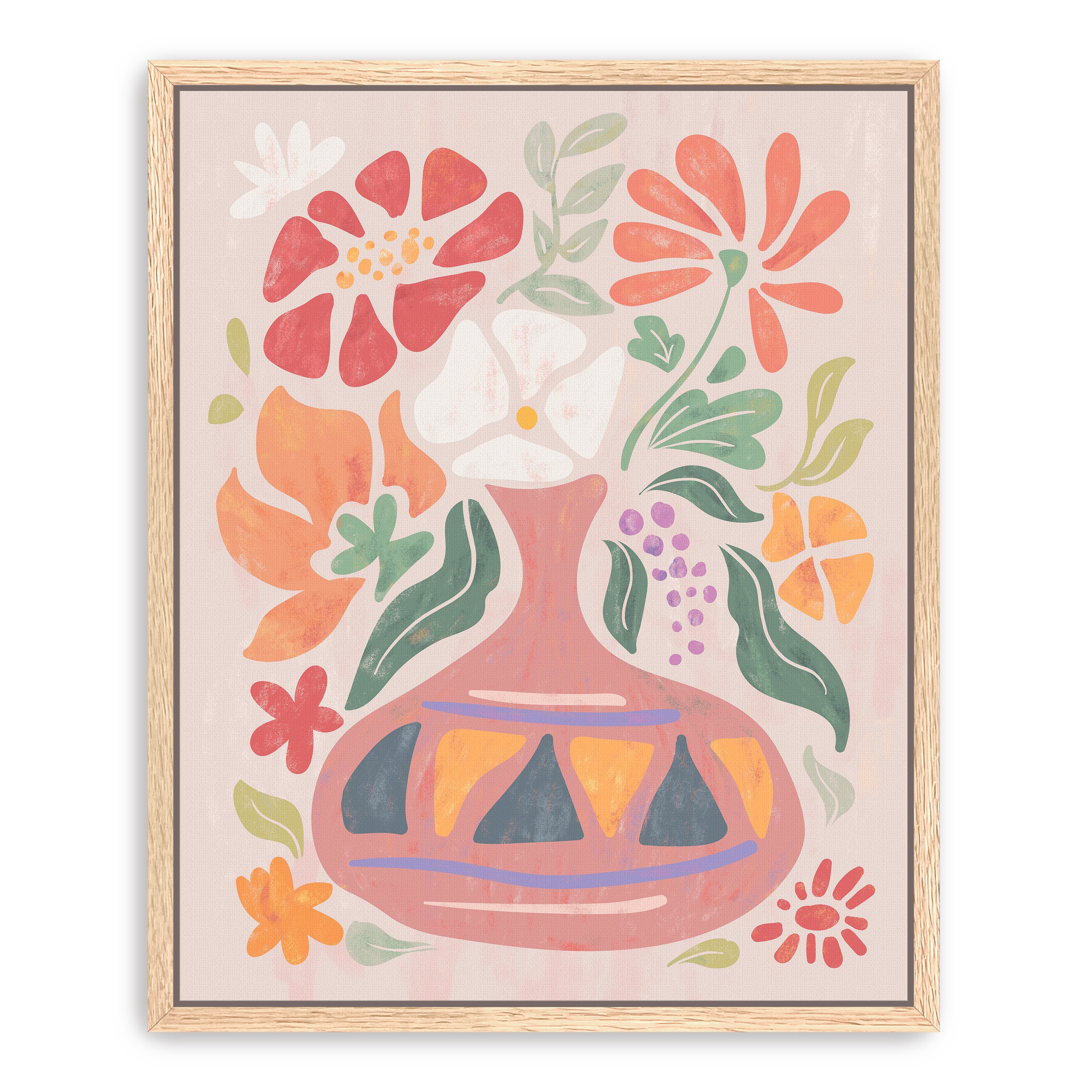 Abstract Floral Vase Canvas Giclee Wall Art