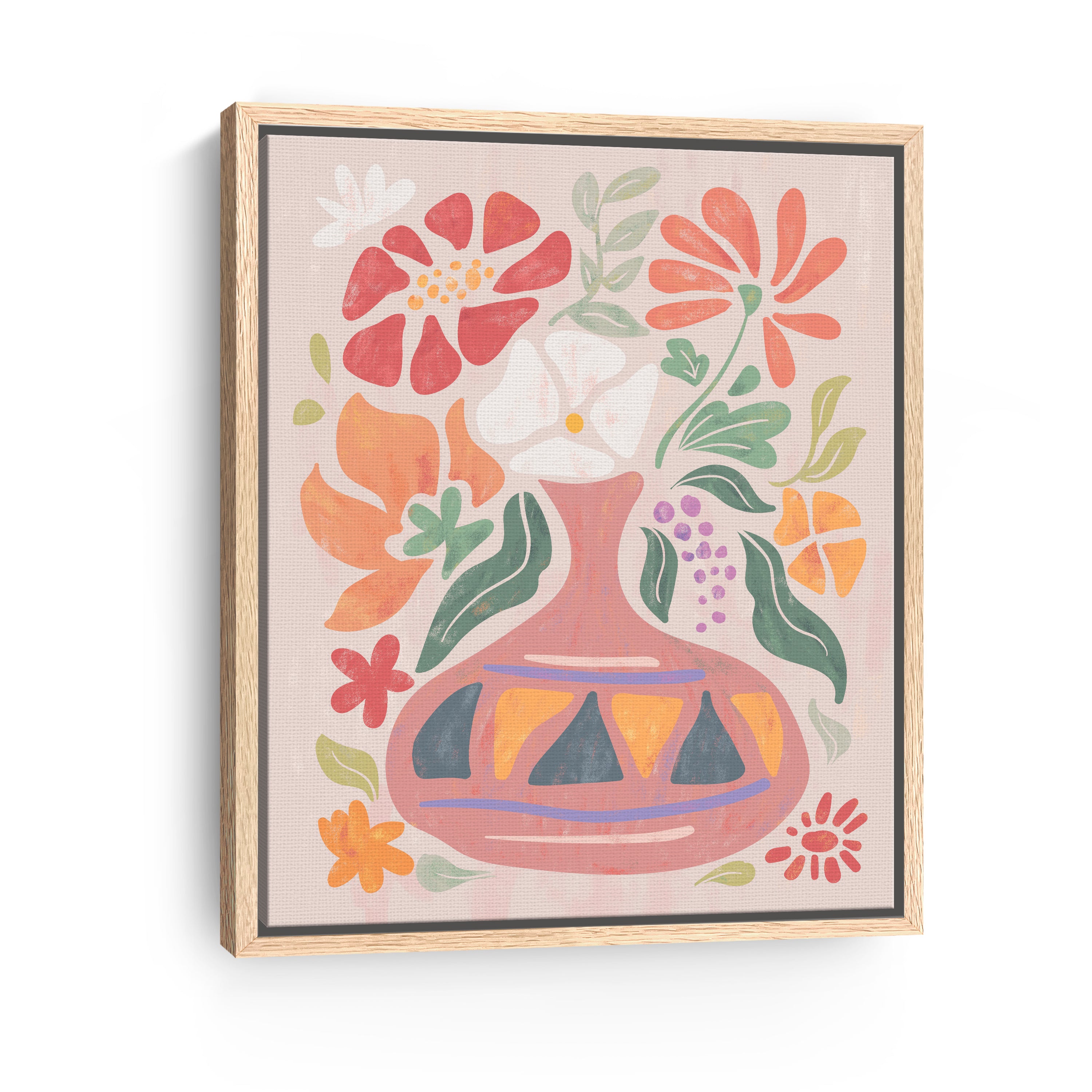 Abstract Floral Vase Canvas Giclee Wall Art