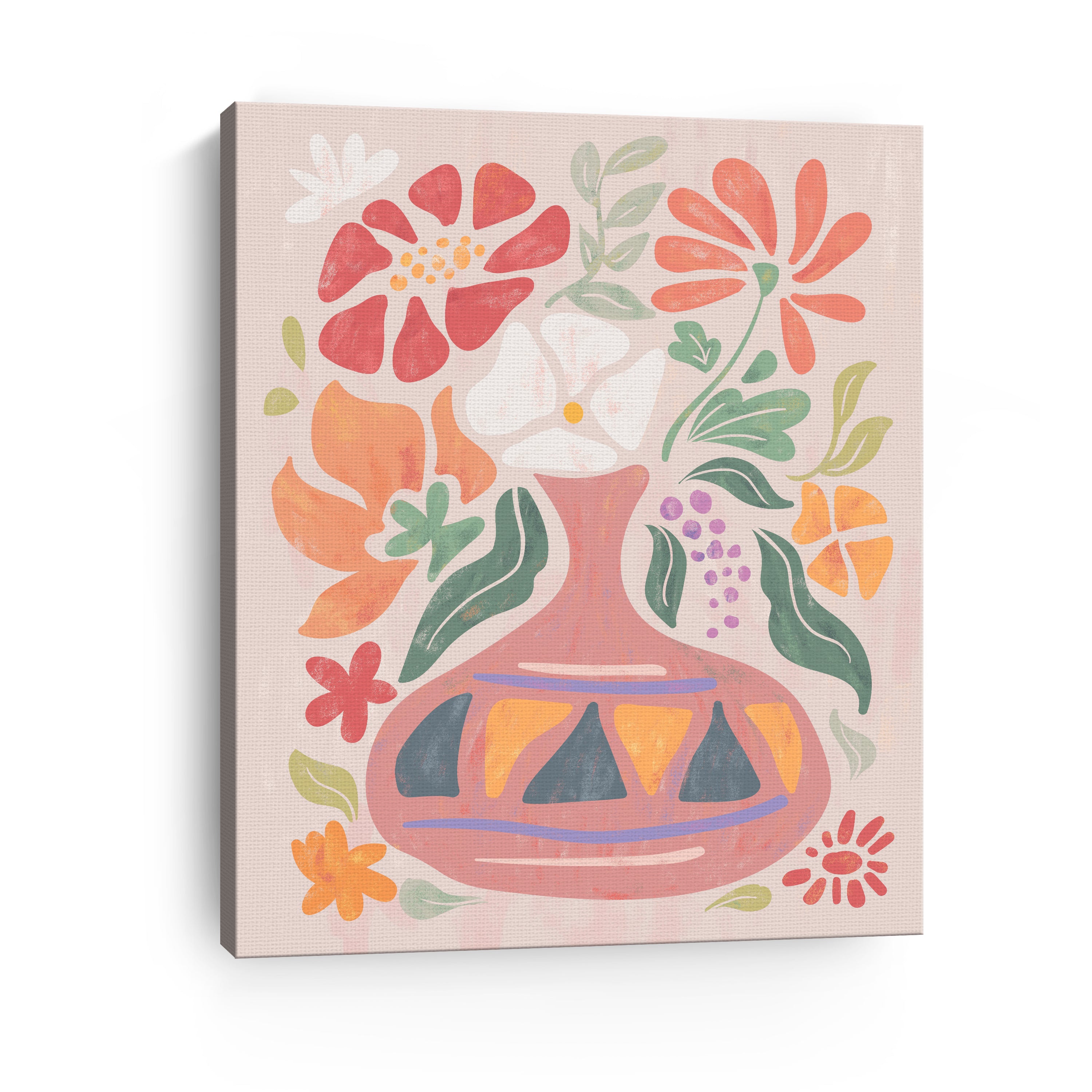 Abstract Floral Vase Canvas Giclee Wall Art