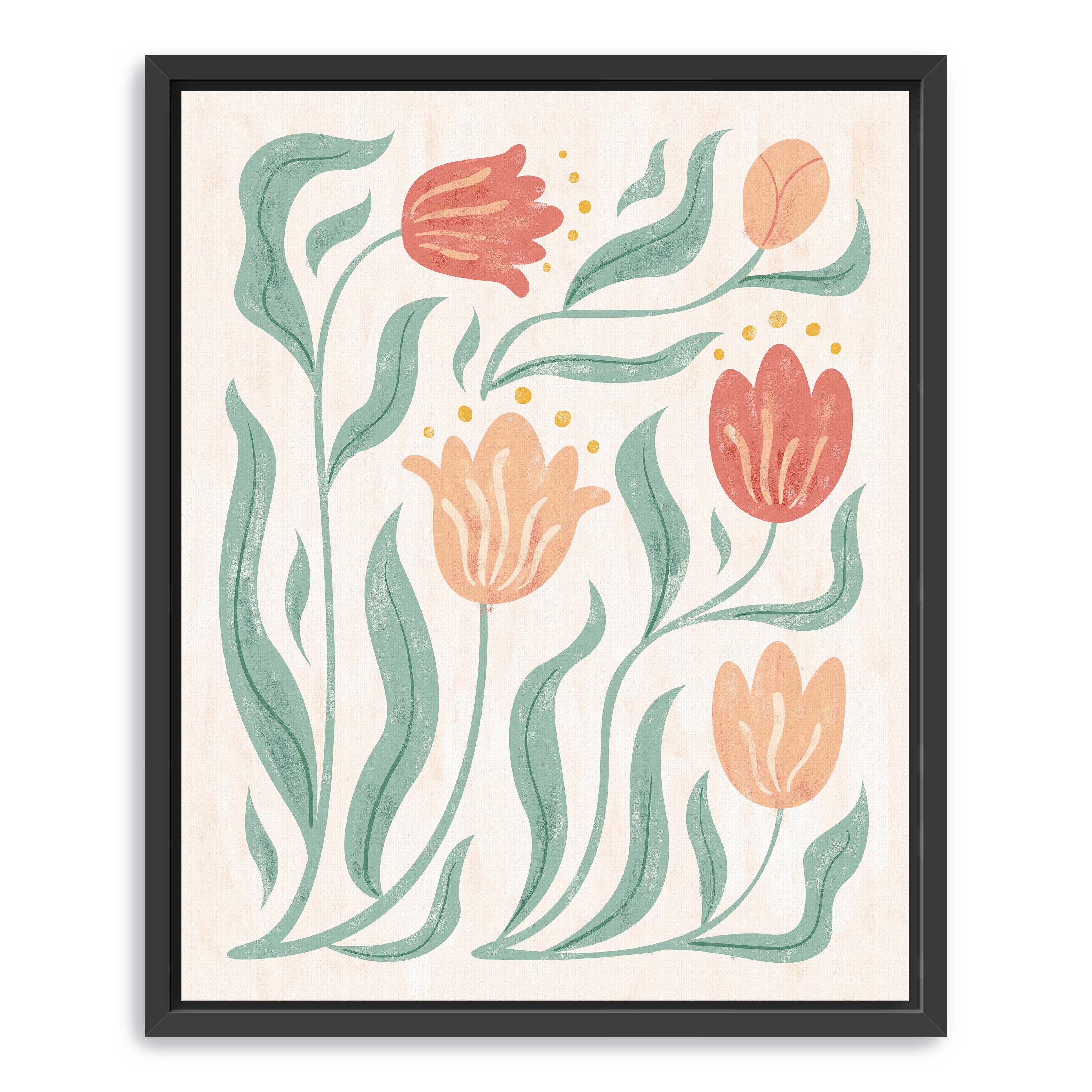 Abstract Spring Flowers Canvas Giclee