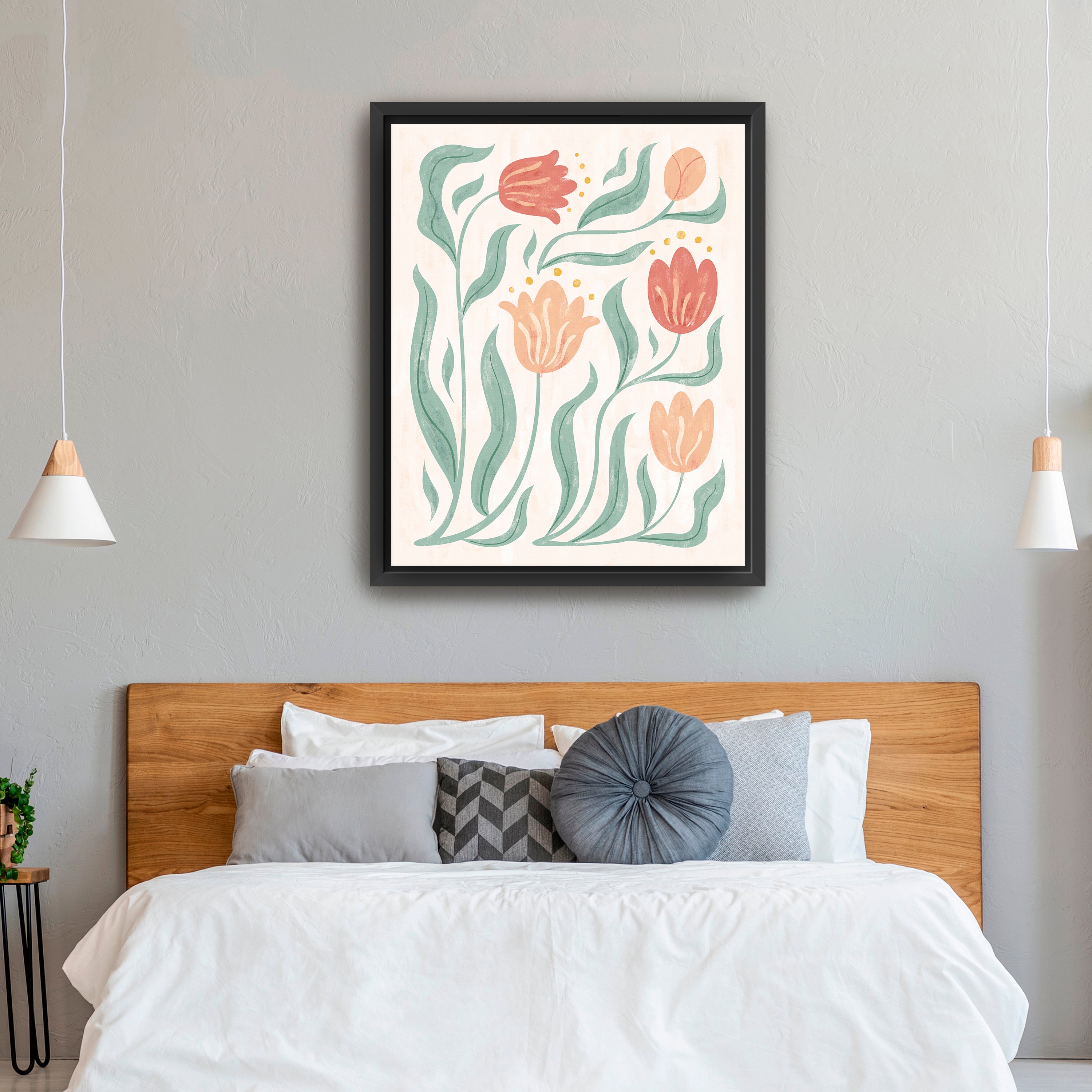 Abstract Spring Flowers Canvas Giclee