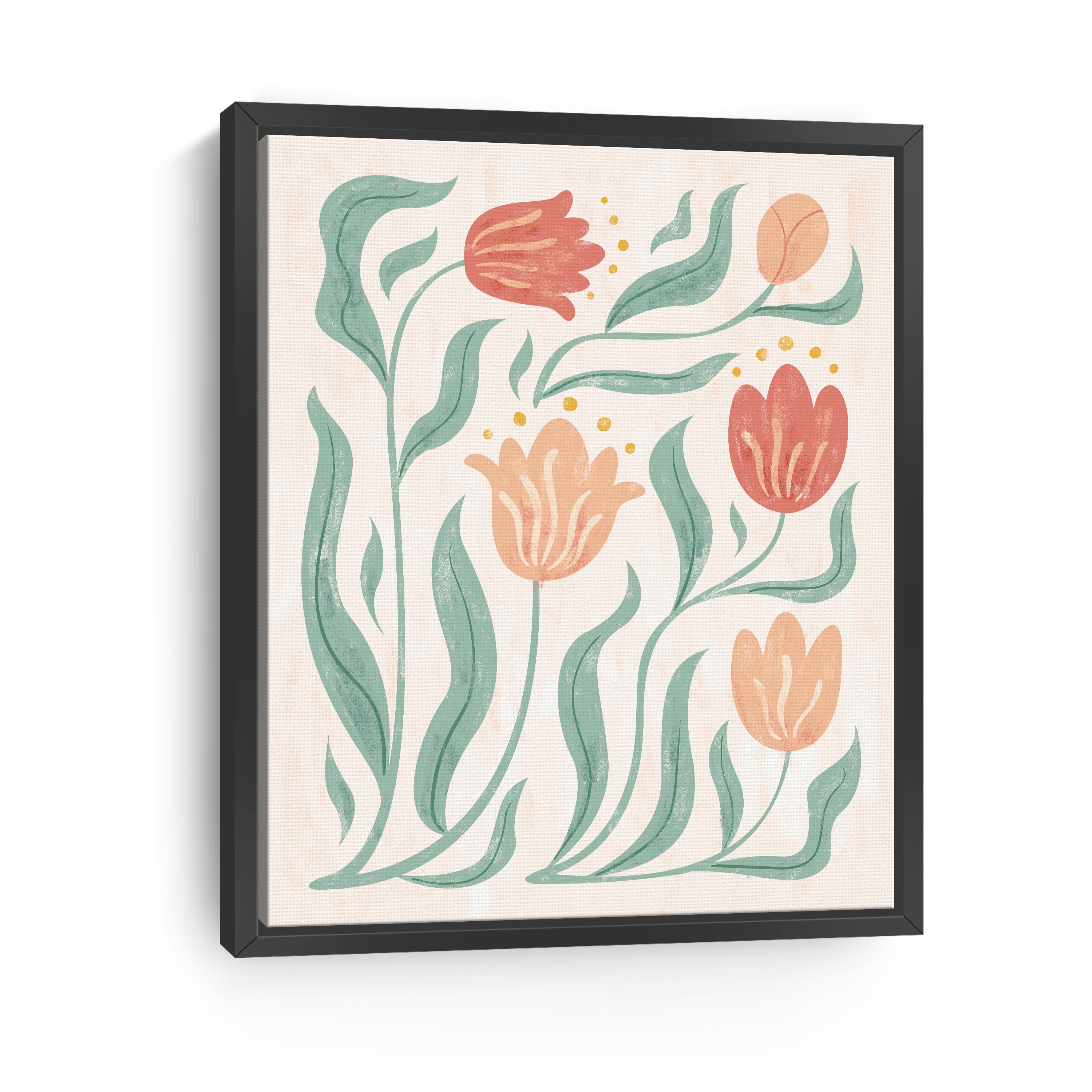 Abstract Spring Flowers Canvas Giclee