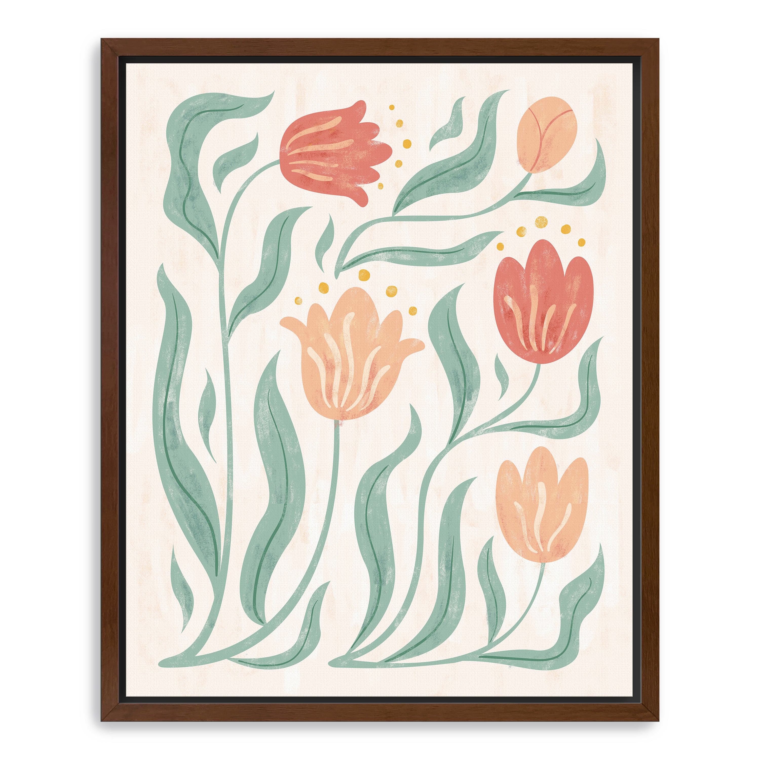 Abstract Spring Flowers Canvas Giclee