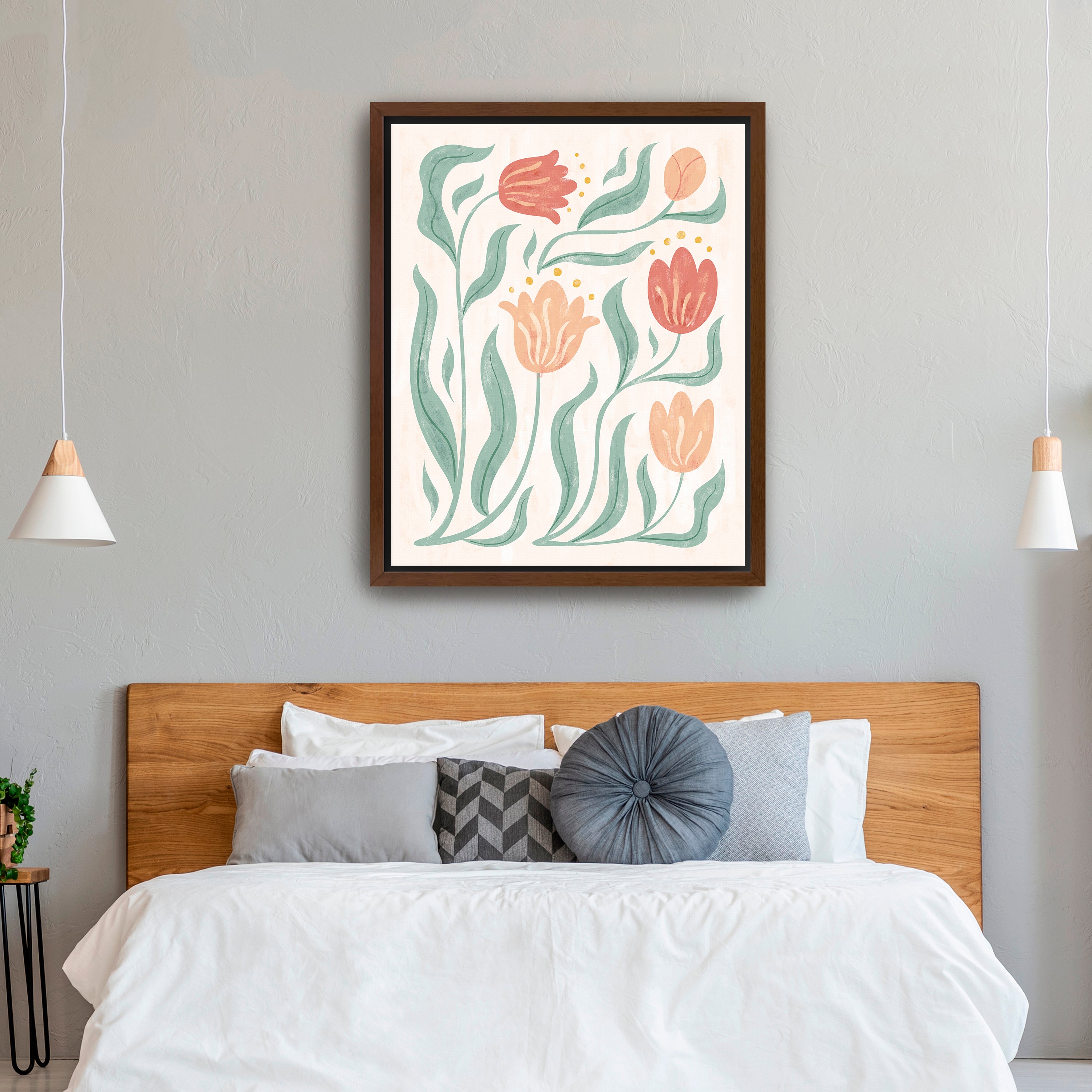 Abstract Spring Flowers Canvas Giclee